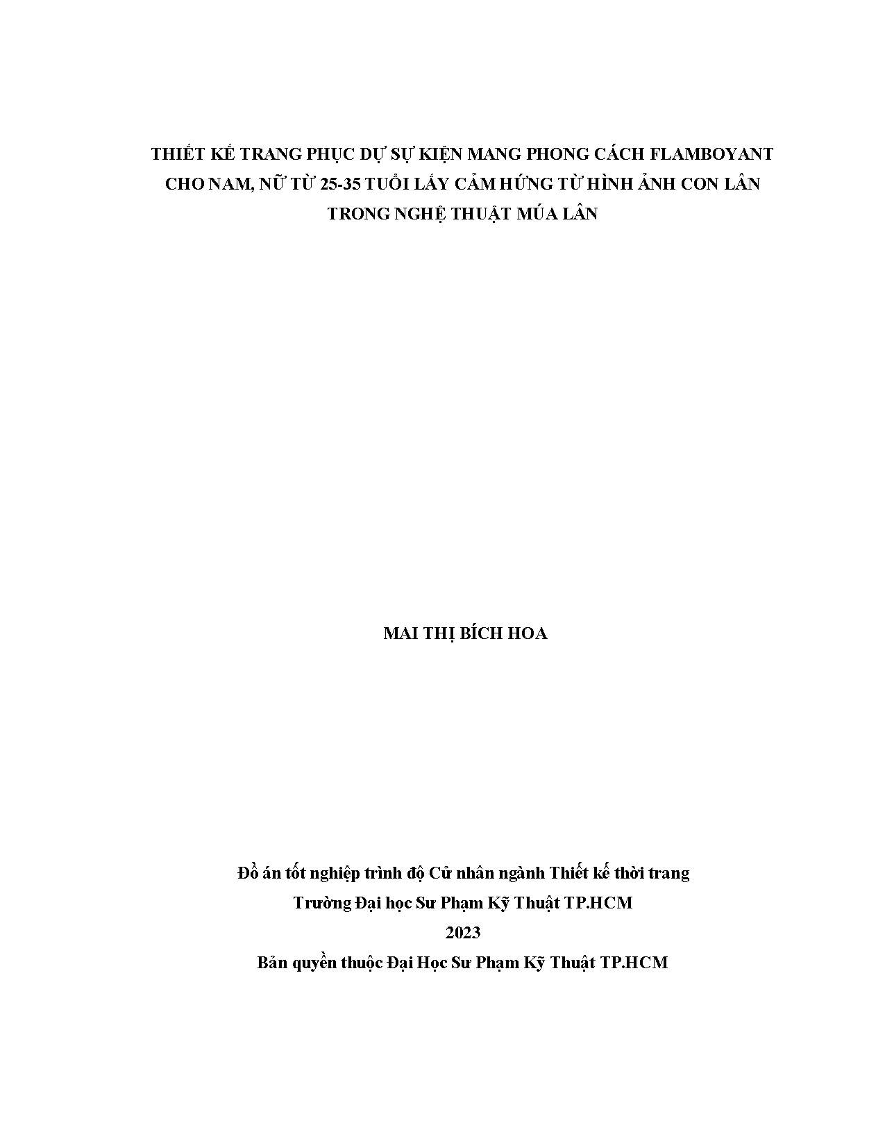 Đồ án tốt nghiệp - Thiết kế trang phục dự sự kiện mang phong cách Flamboyant CNNT 2 TLCHTHẢCLTNTML