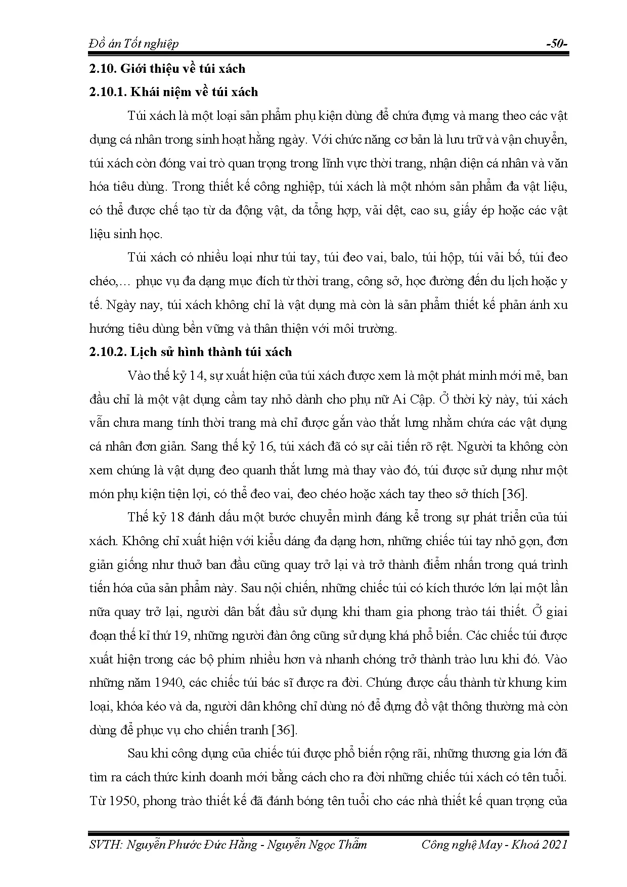 Đồ án tốt nghiệp - Chế tạo vải giả da từ hỗn hợp xơ bông và Alginate làm vật liệu may túi xách - Trang 74