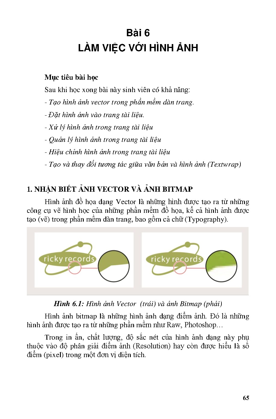 Giáo trình Thực tập dàn trang (HCMUTE) - Trang 65