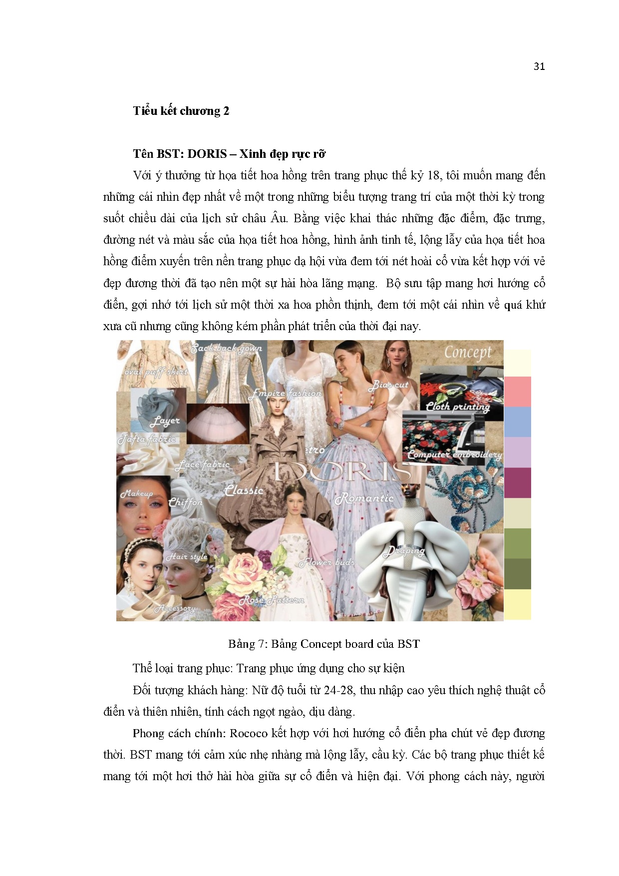 Đồ án tốt nghiệp - Thiết kế trang phục sự kiện lấy cảm hứng từ họa tiết hoa hồng trên trang PTKXMPCR - Trang 41