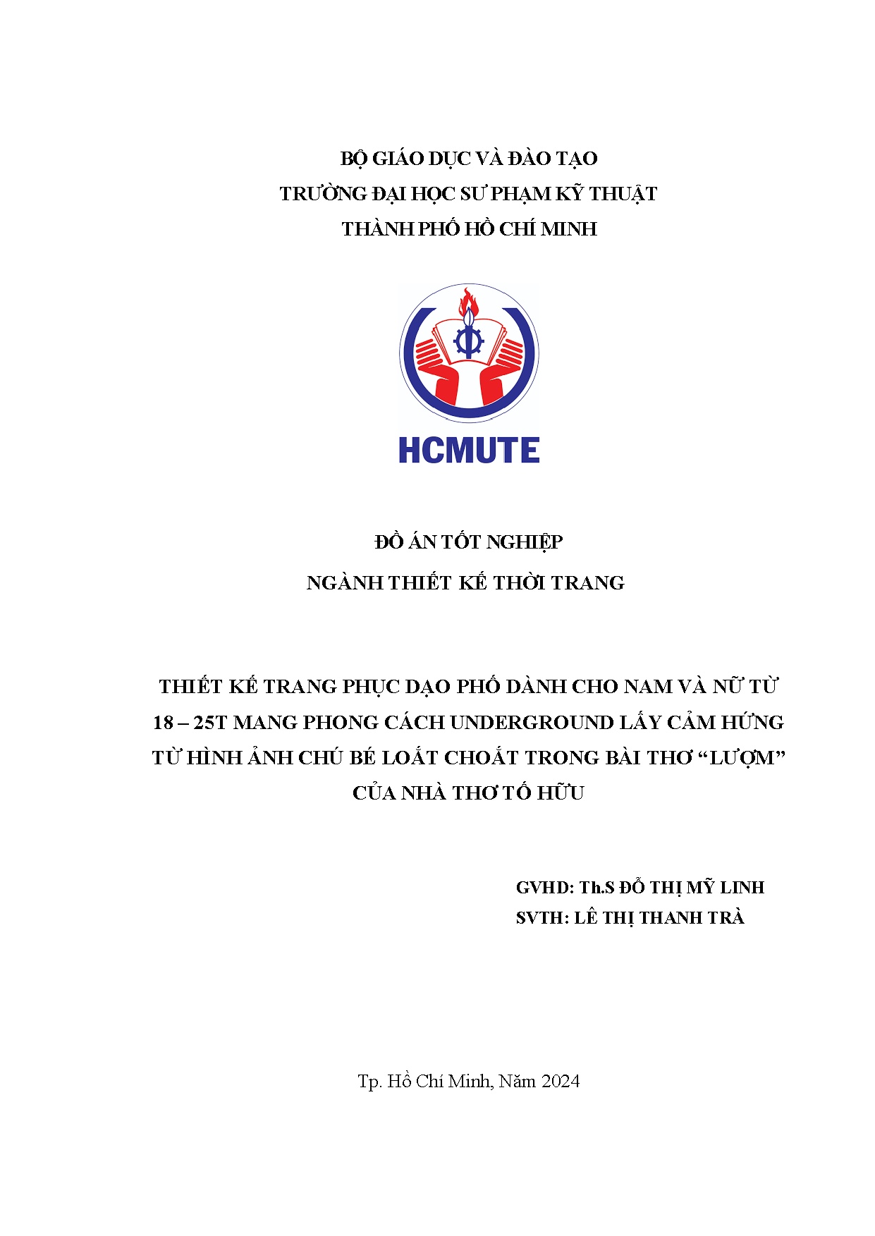 Đồ án tốt nghiệp - Thiết kế trang phục dạo phố dành cho nam và nữ từ 1 MPCULCHTHẢCBLCTBT  CNTTH