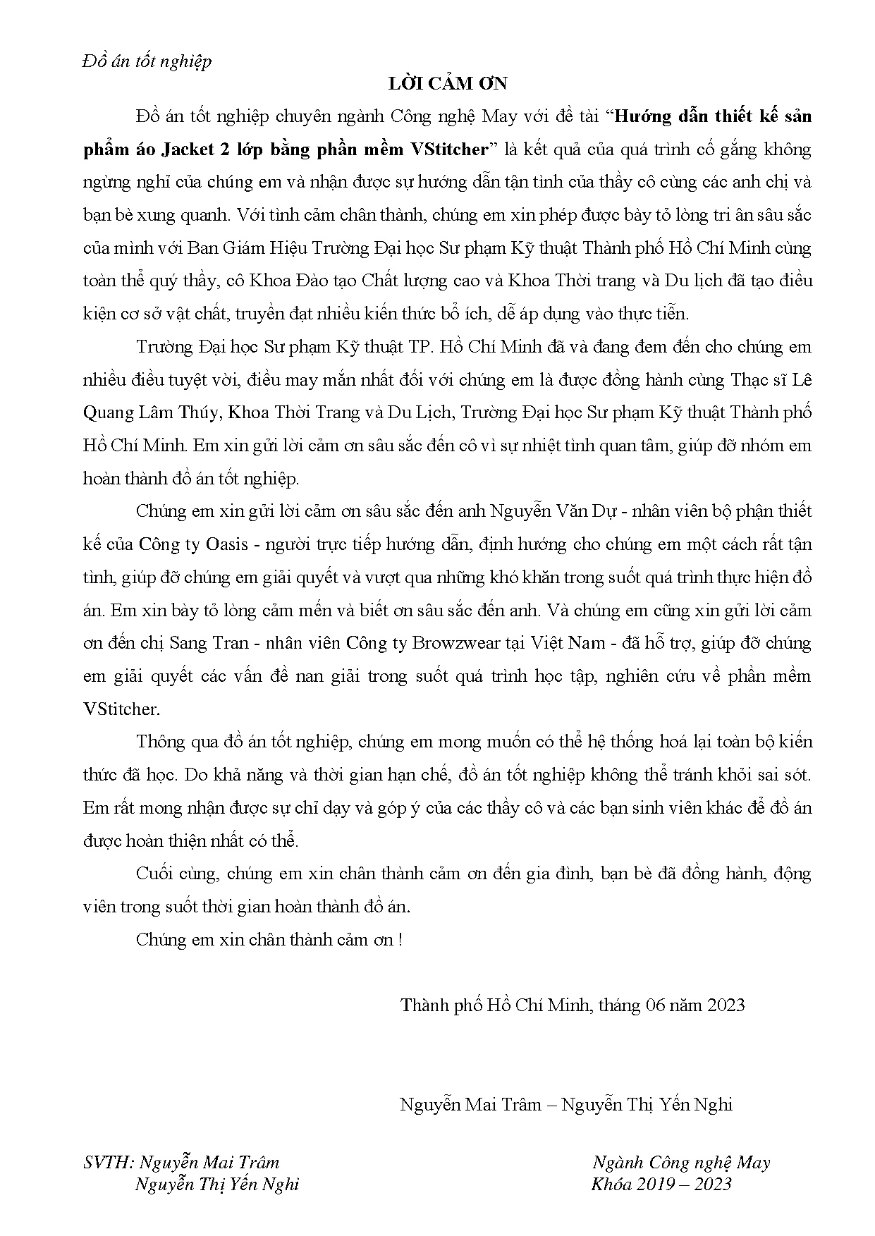 Đồ án tốt nghiệp - Hướng dẫn thiết kế sản phẩm áo jacket 2 lớp bằng phần mềm Vstitcher