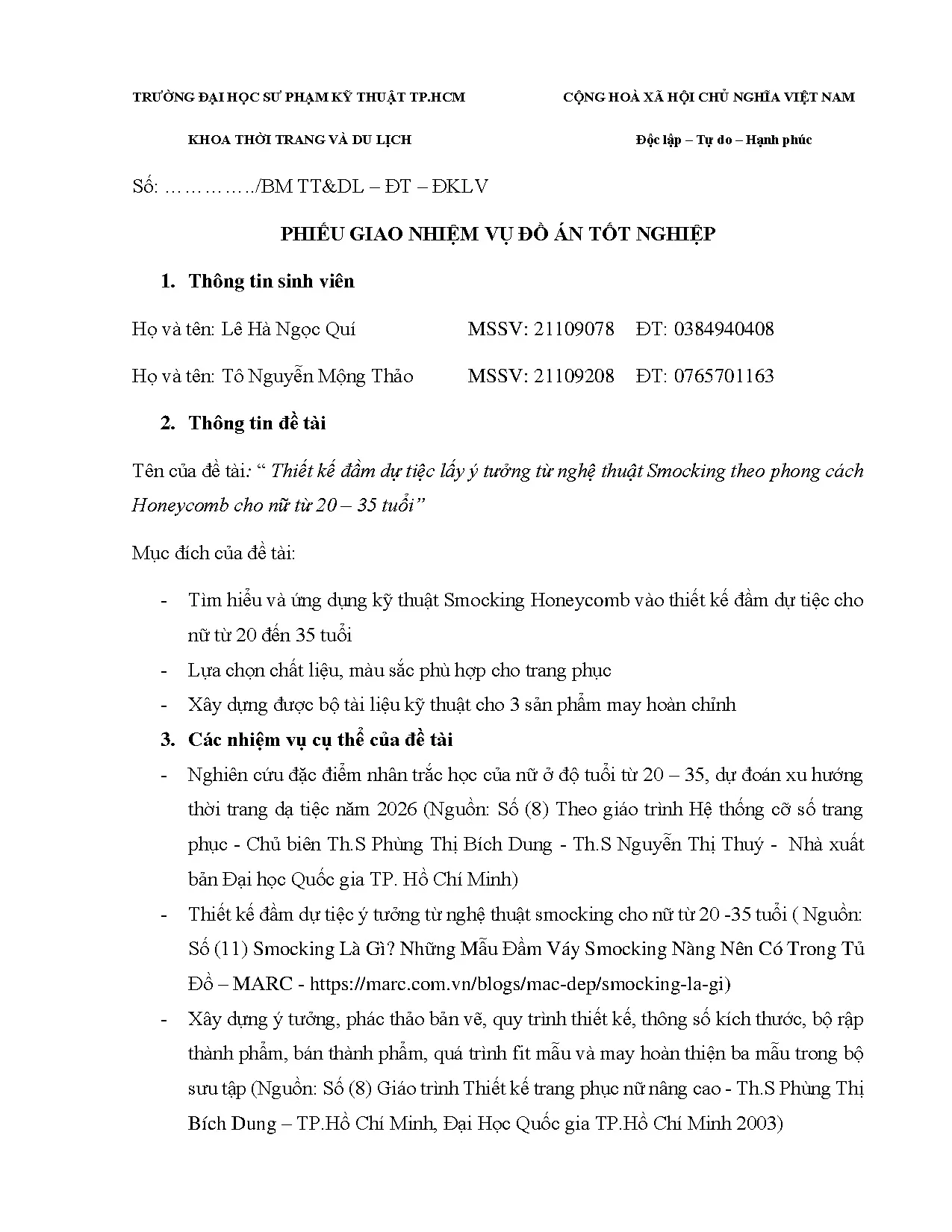 Đồ án tốt nghiệp - Thiết kế đầm dự tiệc lấy ý tưởng từ nghệ thuật Smocking theo phong CHCNT 2 – 3 T - Trang 2