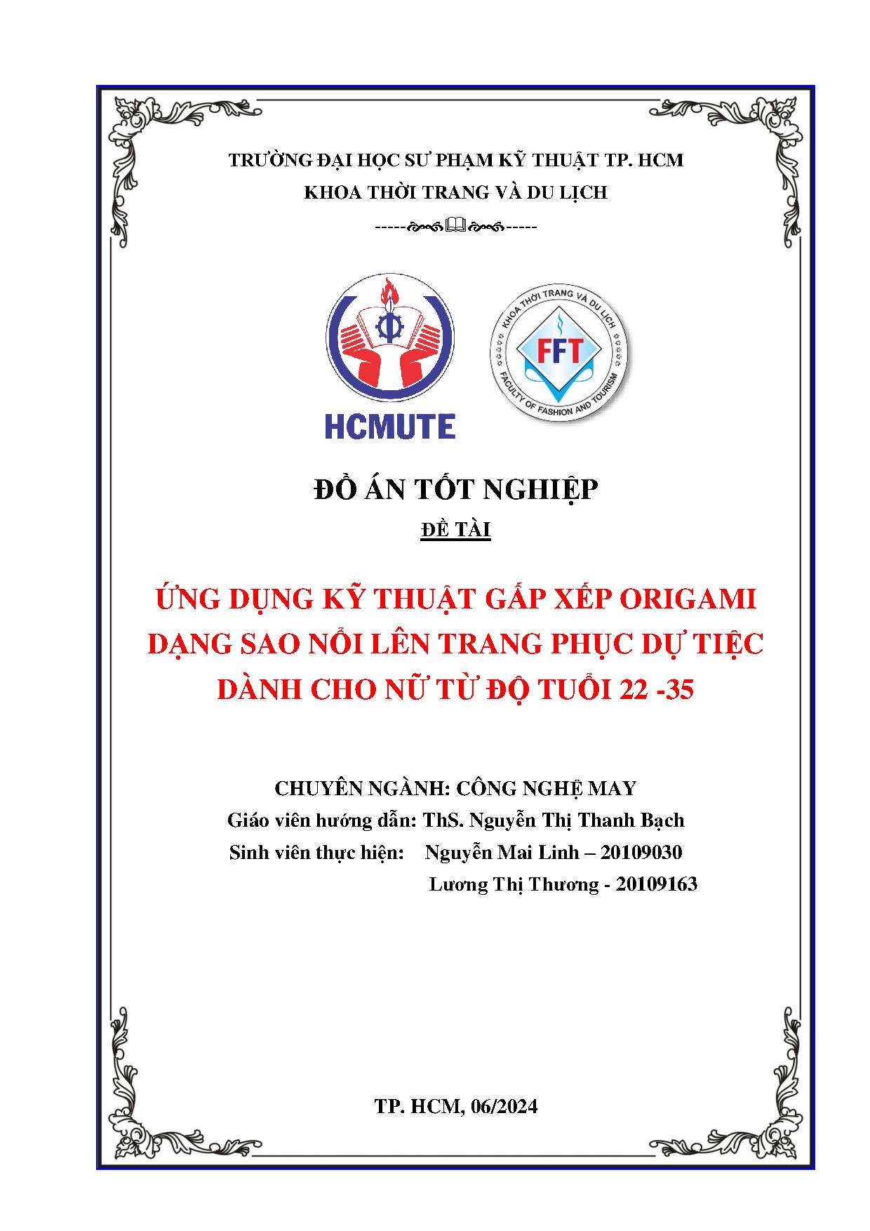 Đồ án tốt nghiệp - Ứng dụng kỹ thuật gấp xếp Origami dạng sao nổi lên trang phục dự tiệc DCNTĐT 2