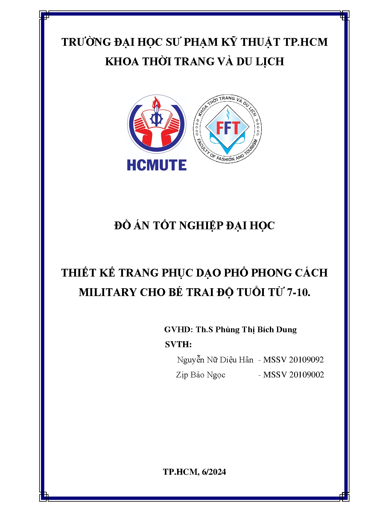 Đồ án tốt nghiệp - Thiết kế trang phục dạo phố phong cách Military cho bé trai độ tuổi từ 7-10