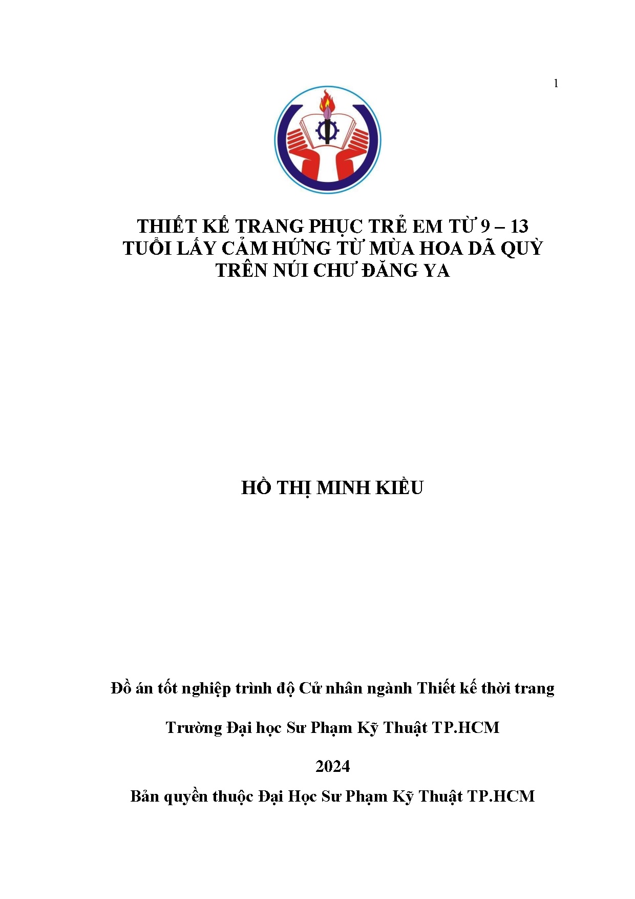Đồ án tốt nghiệp - Thiết kế trang phục trẻ em từ 9 - 13 tuổi lấy cảm hứng từ mùa hoa Dã Quỳ TNCĐY