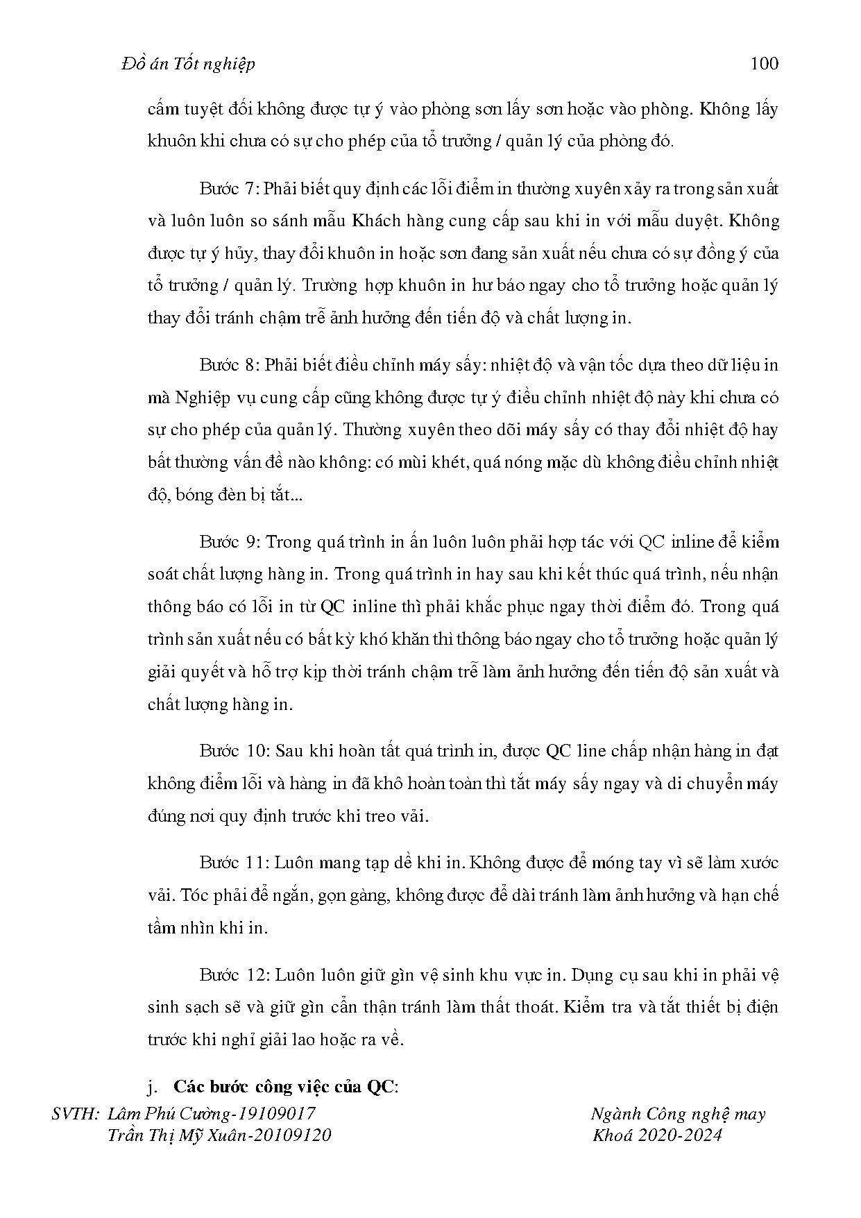 Đồ án tốt nghiệp - Nghiên cứu tính chất cơ lý của vải dệt ứng dụng phương pháp in lụa - Trang 99