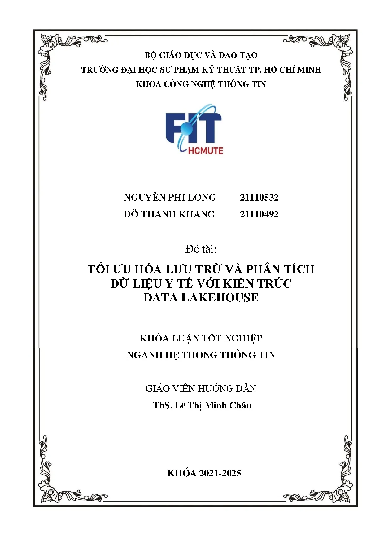 Đồ án tốt nghiệp - Tối ưu hóa lưu trữ và phân tích dữ liệu y tế với kiến trúc Data Lakehouse - Trang 2