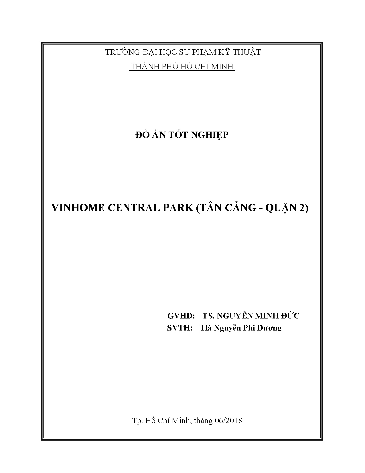 Đồ án tốt nghiệp - Vinhome Central Park (Tân Cảng - Quận 2)