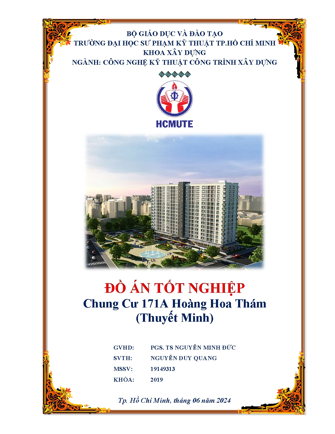 Đồ án tốt nghiệp - Chung cư 171A Hoàng Hoa Thám