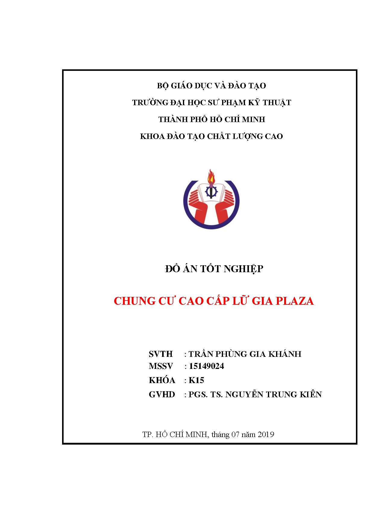 Đồ án tốt nghiệp - Chung cư cao cấp lữ gia Plaza