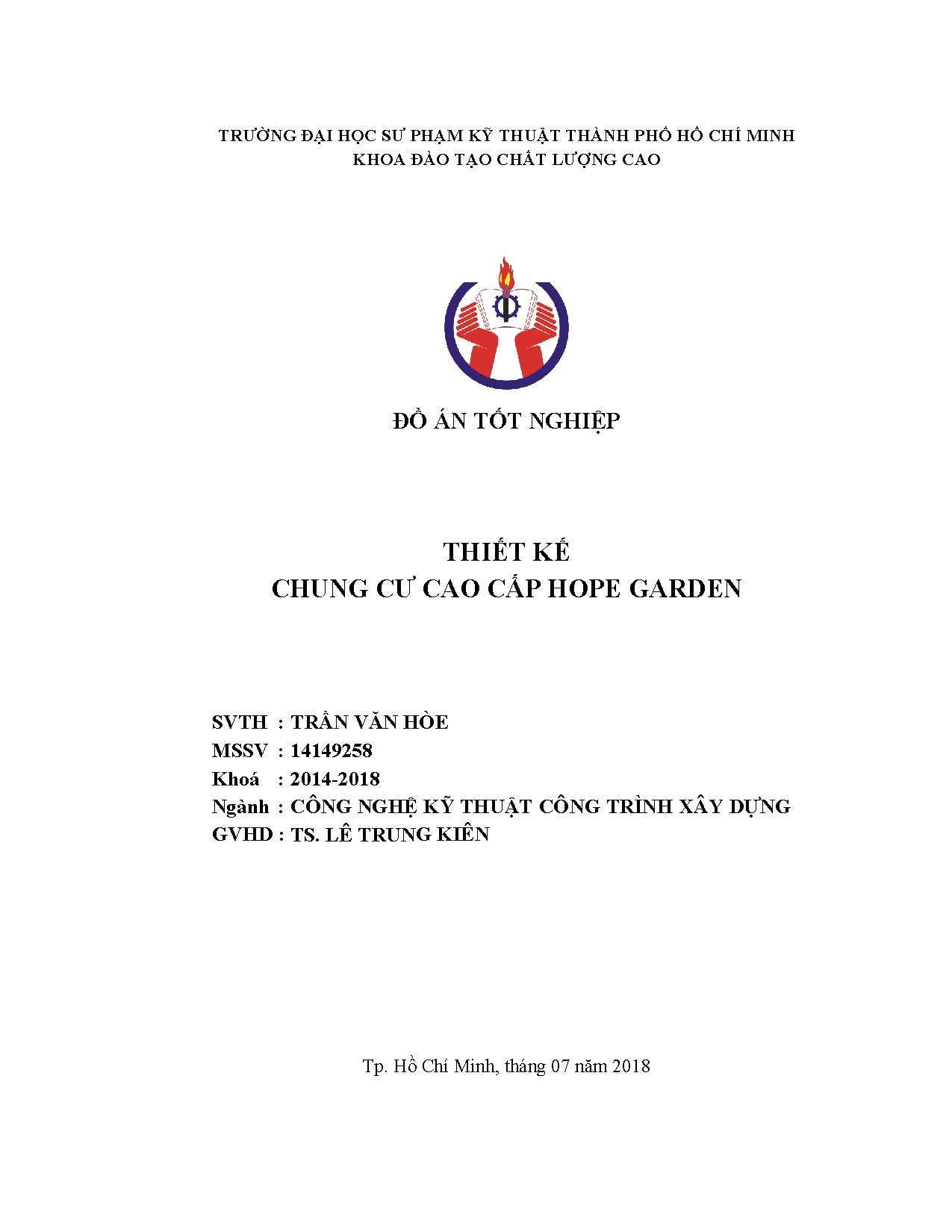 Đồ án tốt nghiệp - Chung cư cao cấp Hope Garden