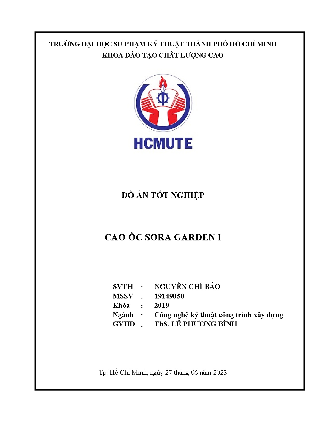 Đồ án tốt nghiệp - Cao ốc Sora Garden I