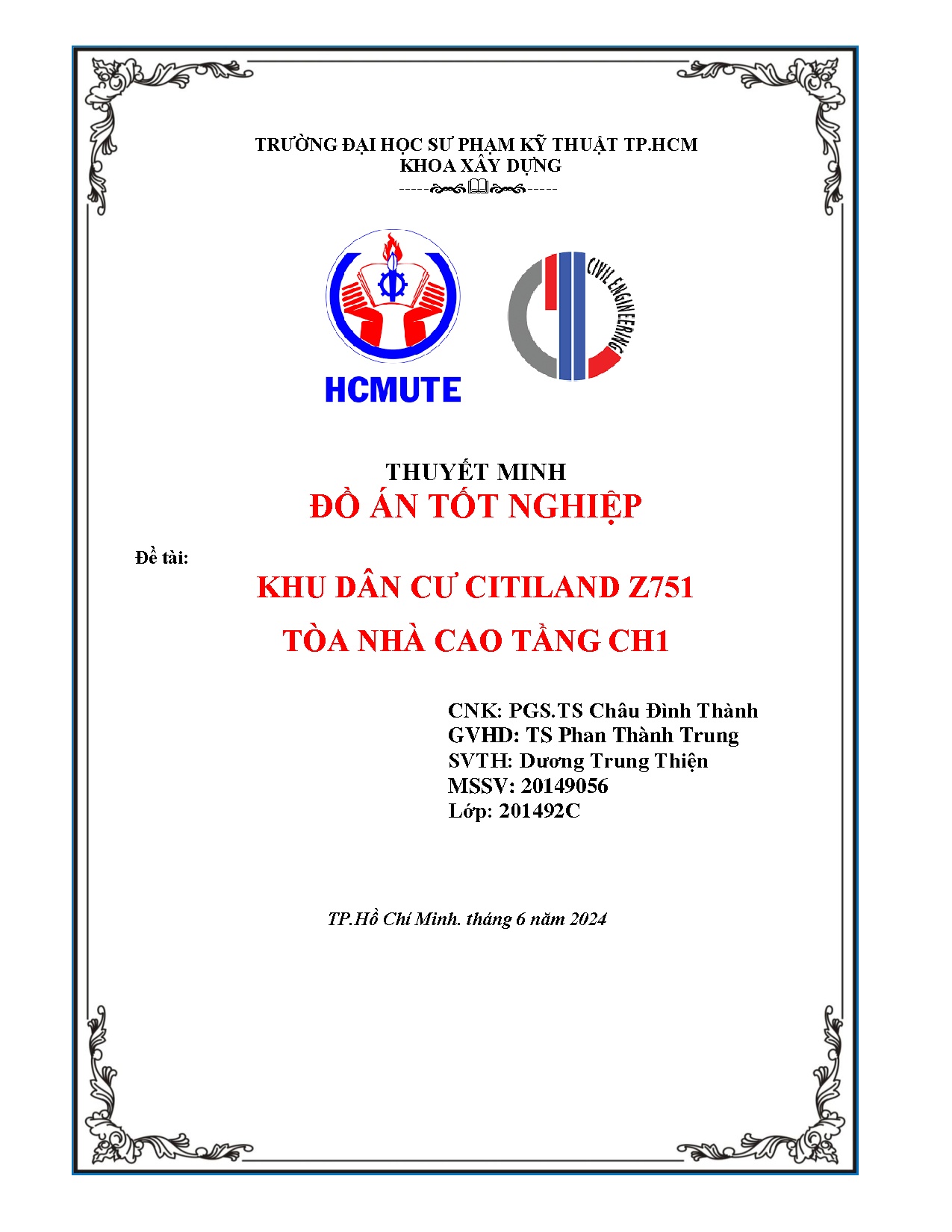 Đồ án tốt nghiệp - Khu dân cư Cityland tòa nhà CH1