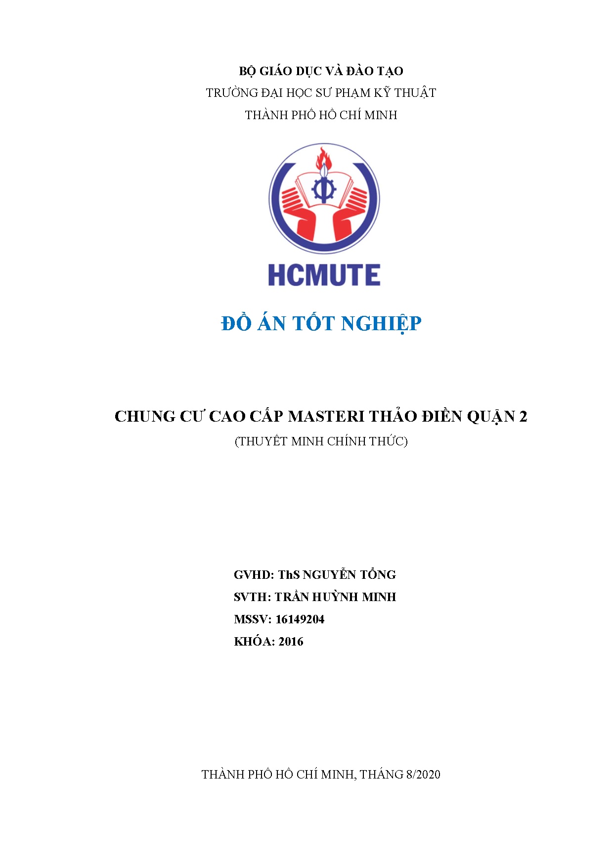 Đồ án tốt nghiệp - Chung cư cao cấp Masteri Thảo Điền Quận 2
