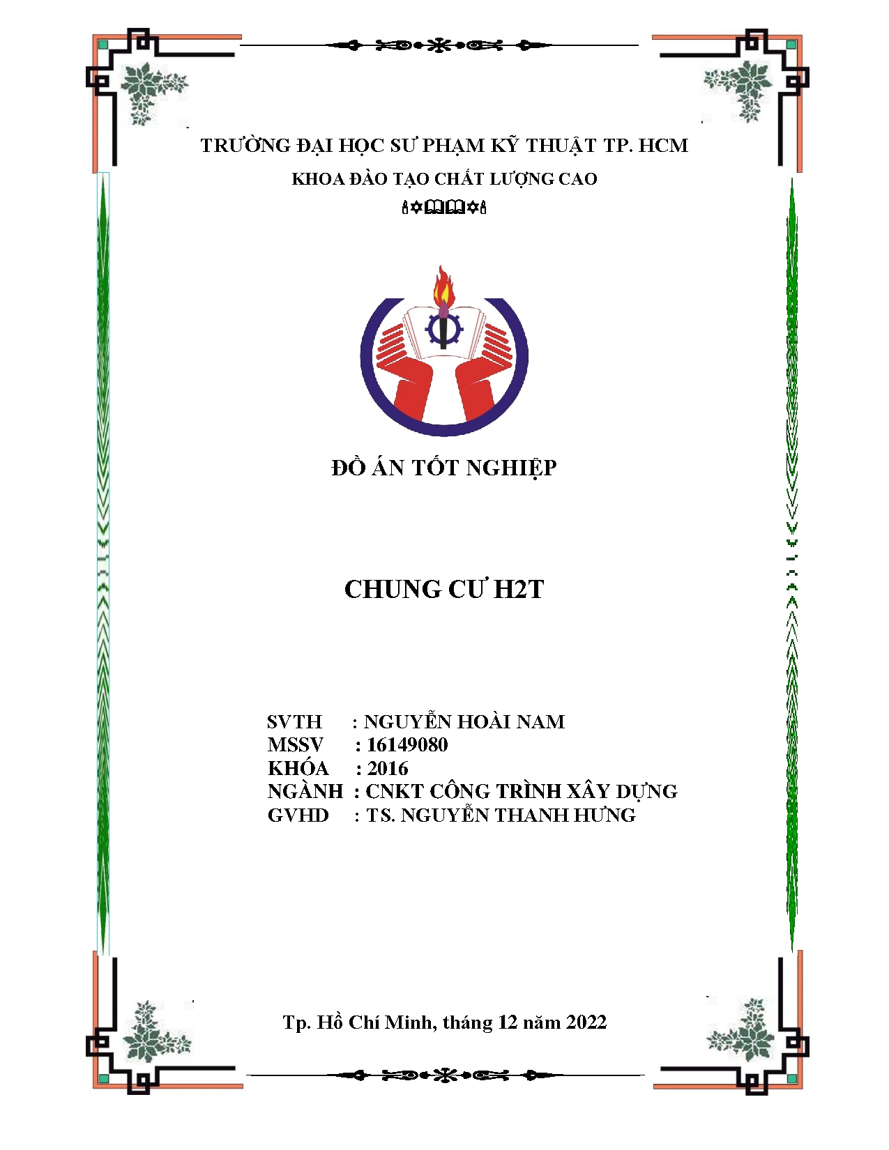 Đồ án tốt nghiệp - Chung cư H2T