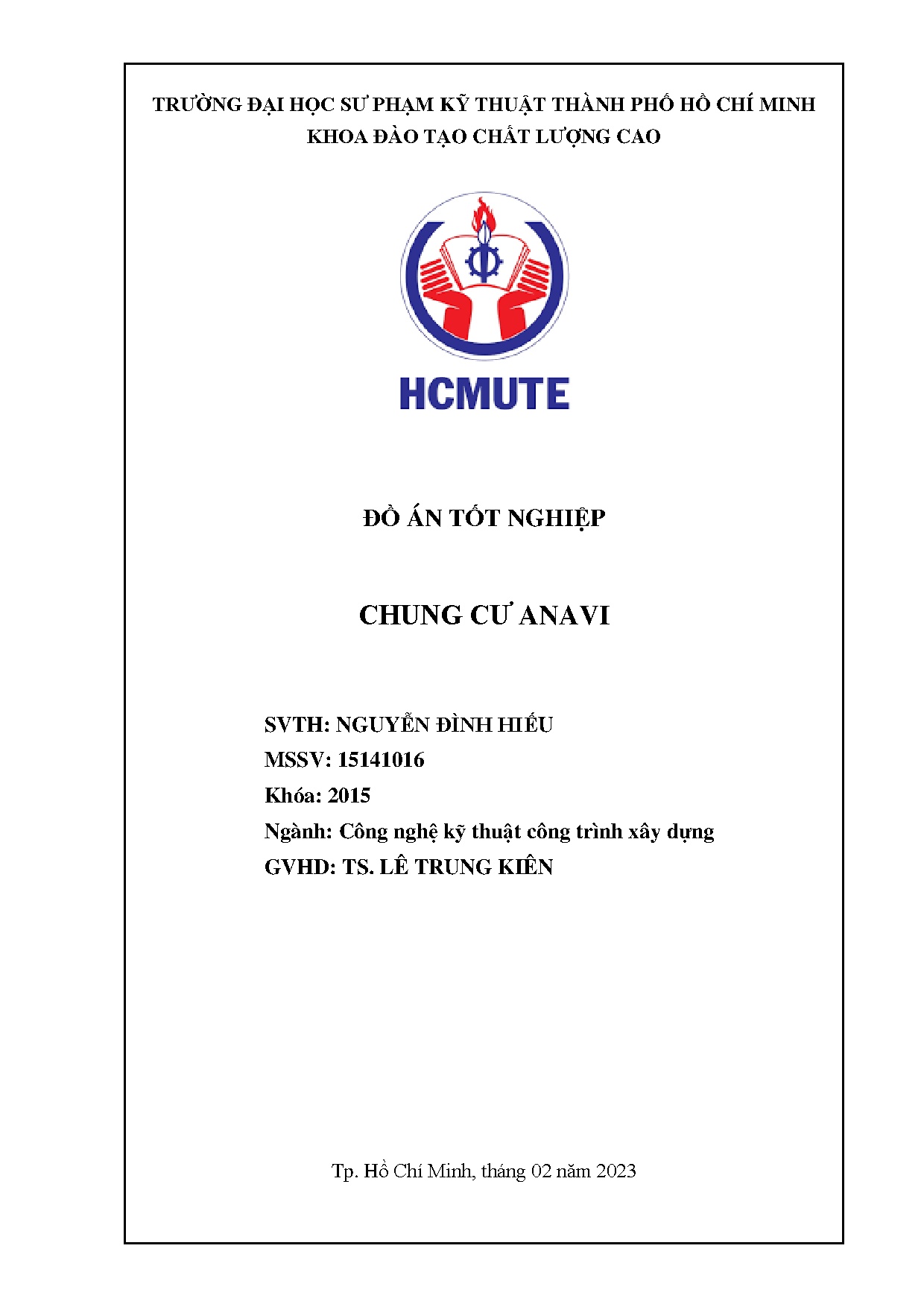 Đồ án tốt nghiệp - Thiết kế chung cư Anavi