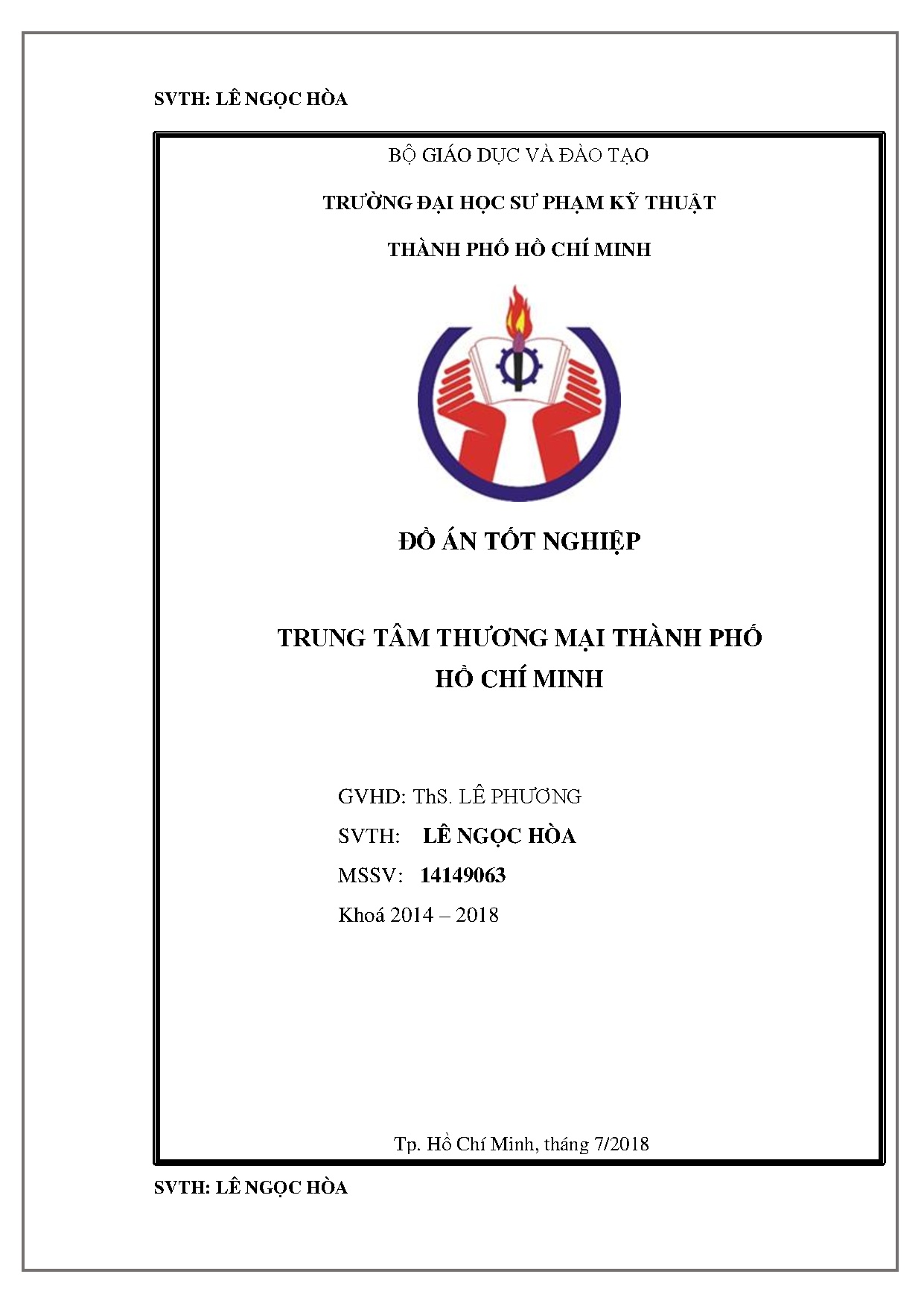 Đồ án tốt nghiệp - Trung tâm thương mại Thành Phố Hồ Chí Minh