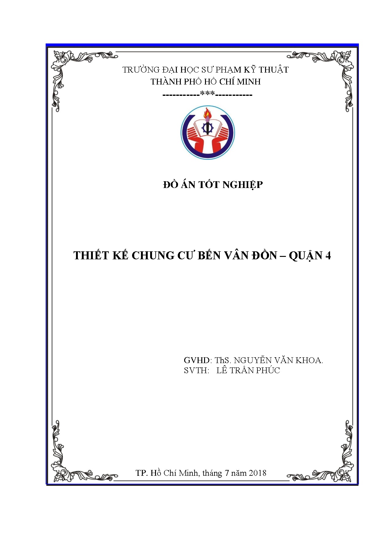 Đồ án tốt nghiệp - Thiết kế chung cư Bến Vân Đồn