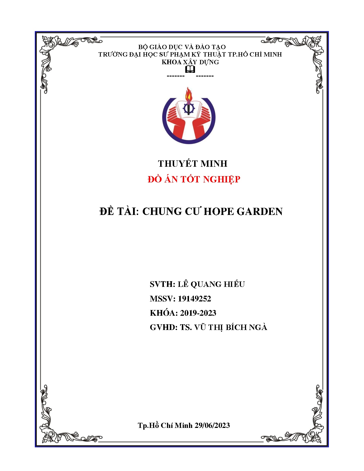 Đồ án tốt nghiệp - Chung cư Hope Garden