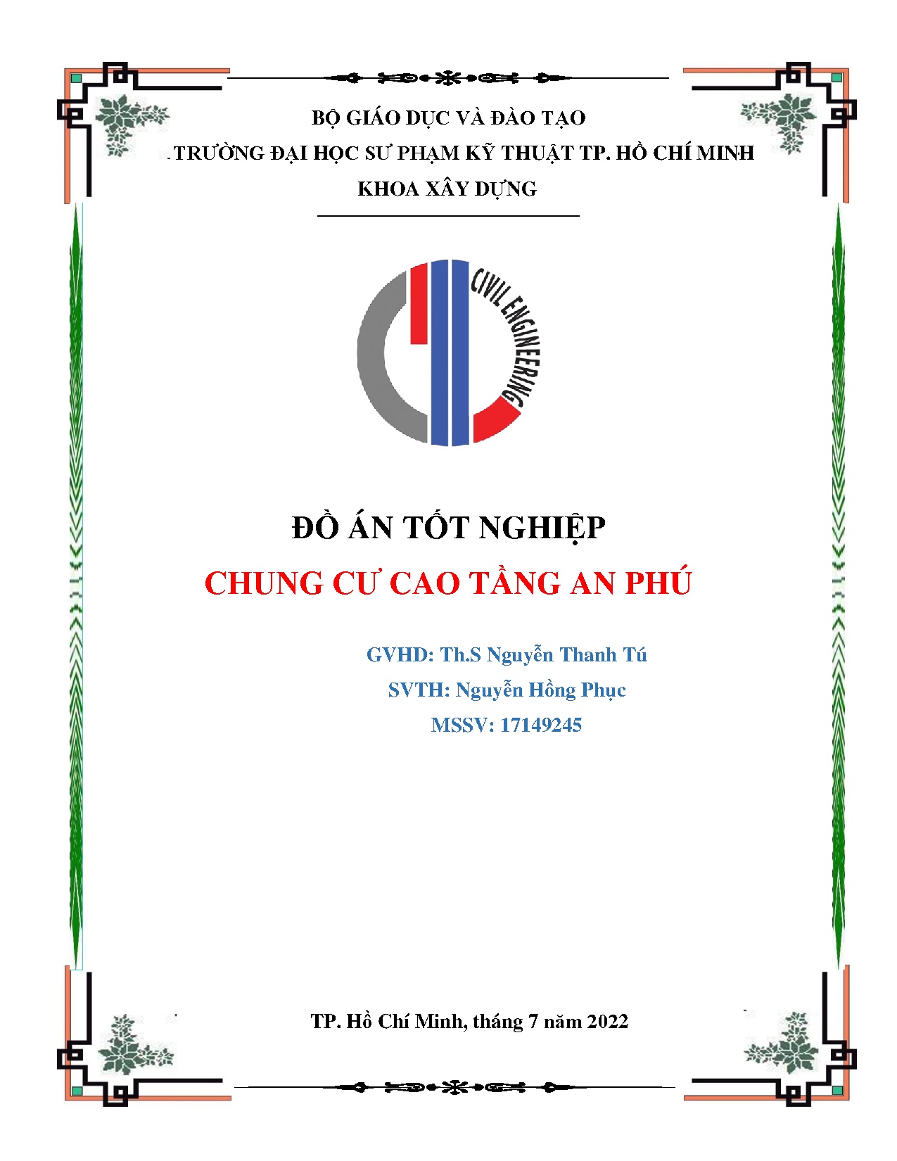 Đồ án tốt nghiệp - Chung cư cao tầng An Phú: Đồ án tốt nghiệp ngành Công nghệ kỹ thuật công trình XD
