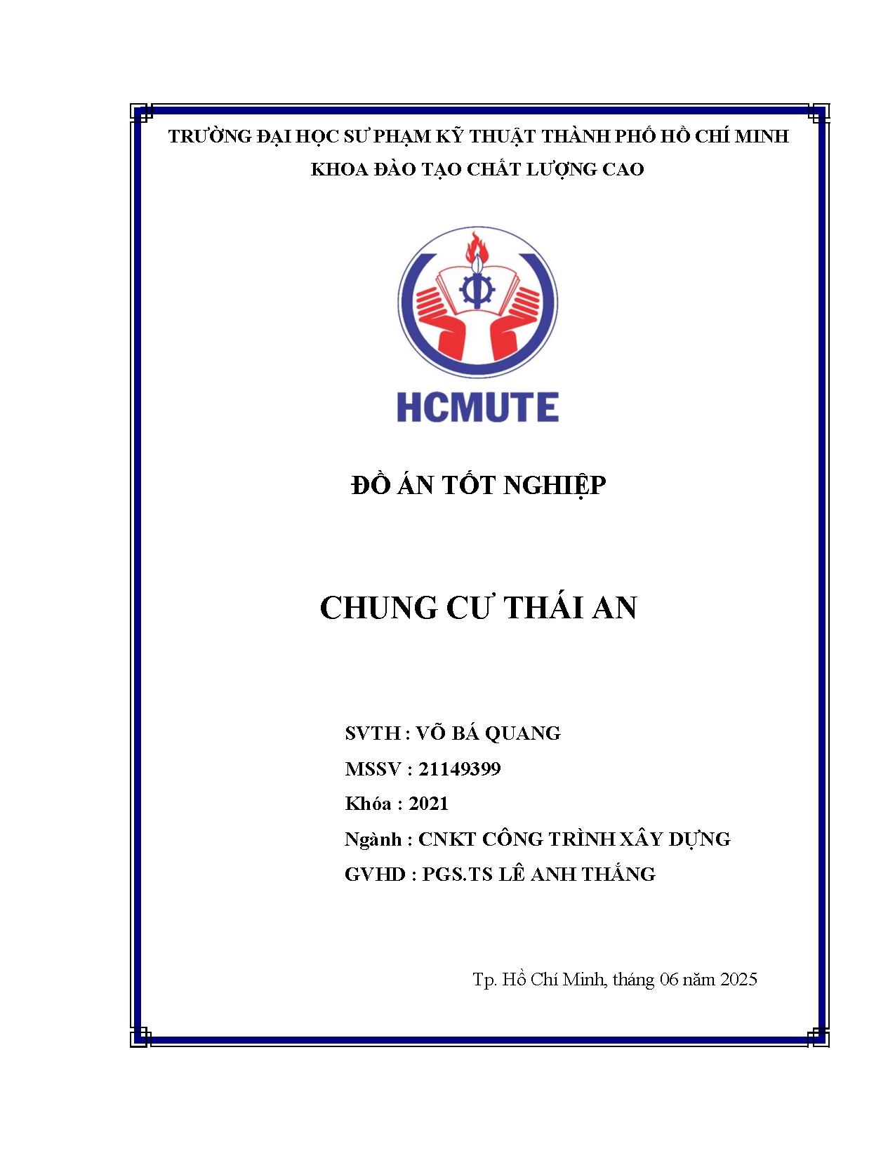 Đồ án tốt nghiệp - Chung cư Thái An