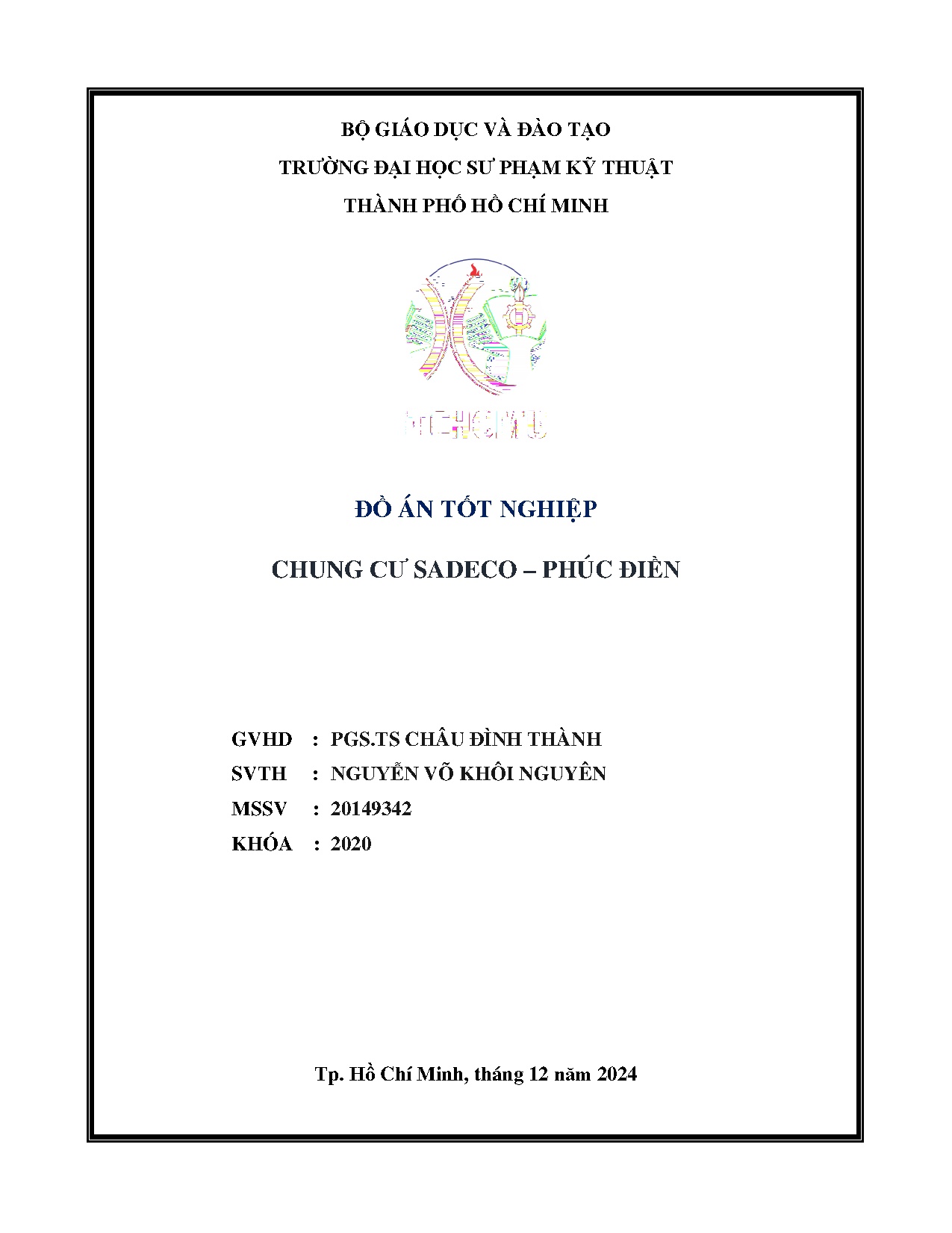 Đồ án tốt nghiệp - Chung cư SADECO - Phúc Điền