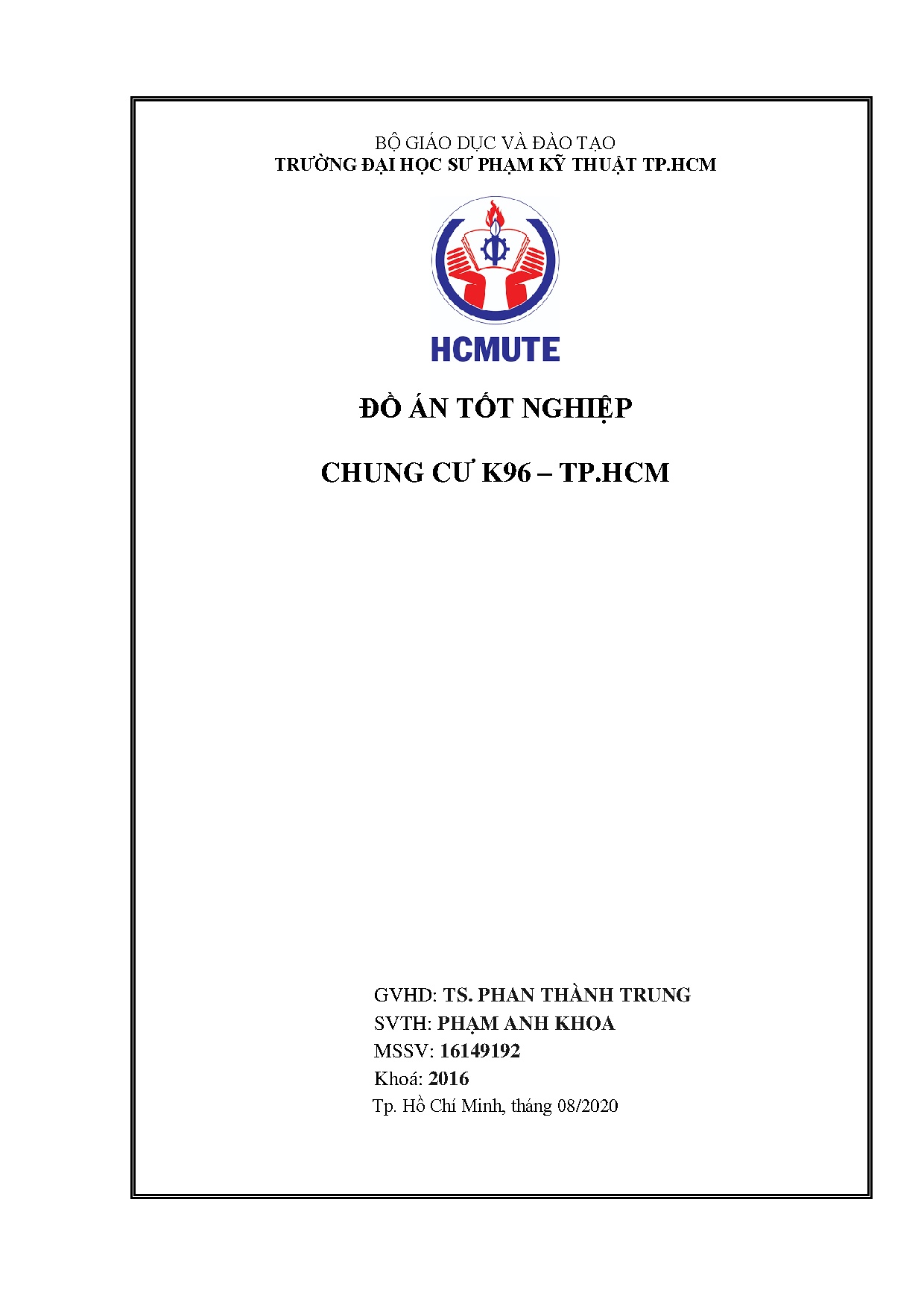 Đồ án tốt nghiệp - Chung cư K96 - TPHCM