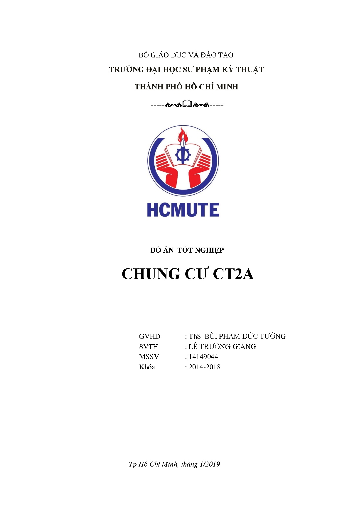 Đồ án tốt nghiệp - Thiết kế chung cư CT2A