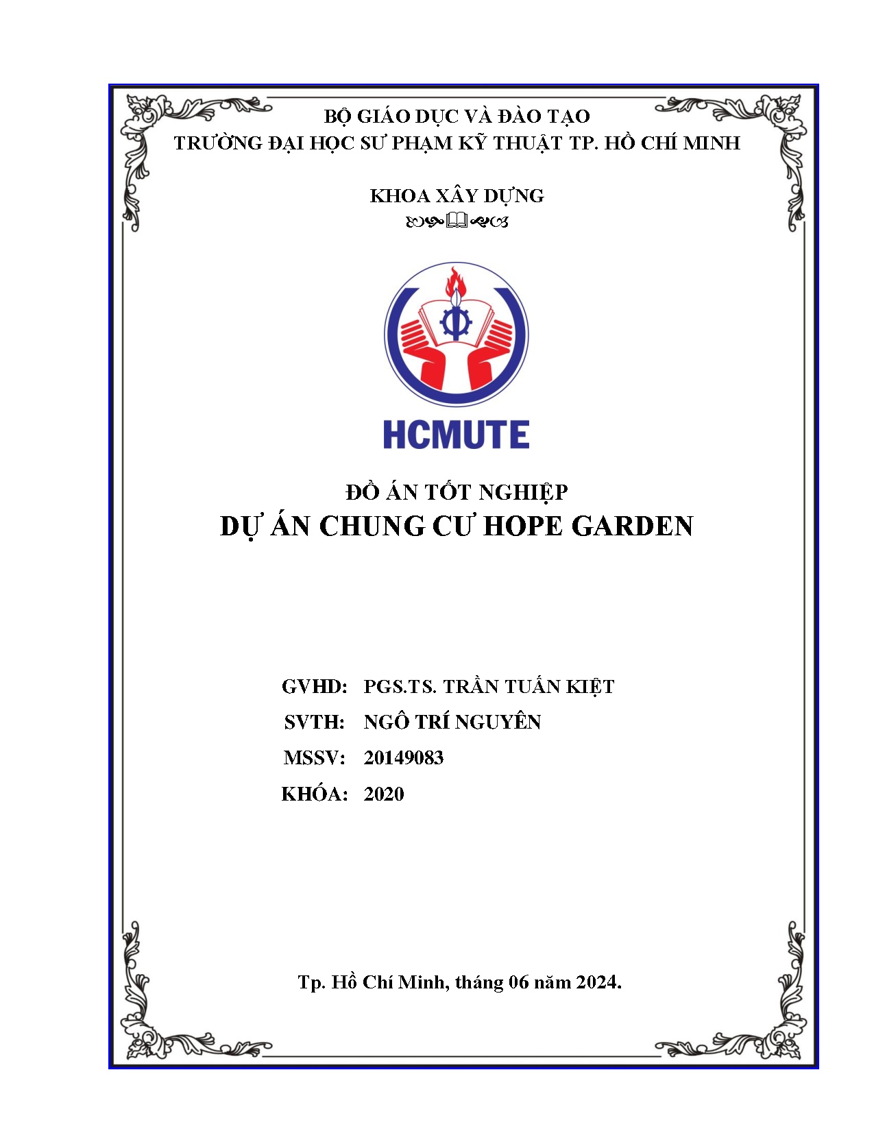 Đồ án tốt nghiệp - Dự án chung cư Hope Garden