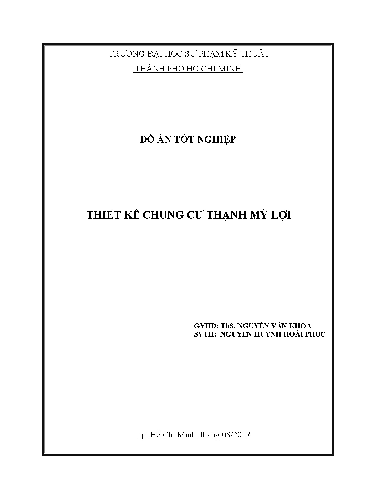 Đồ án tốt nghiệp - Thiết kế chung cư Thạnh Mỹ Lợi