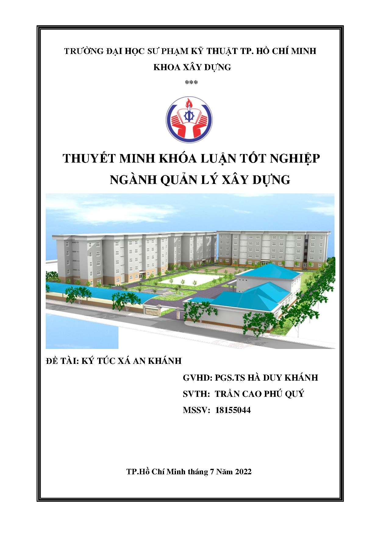 Đồ án tốt nghiệp - Ký túc xá An Khánh