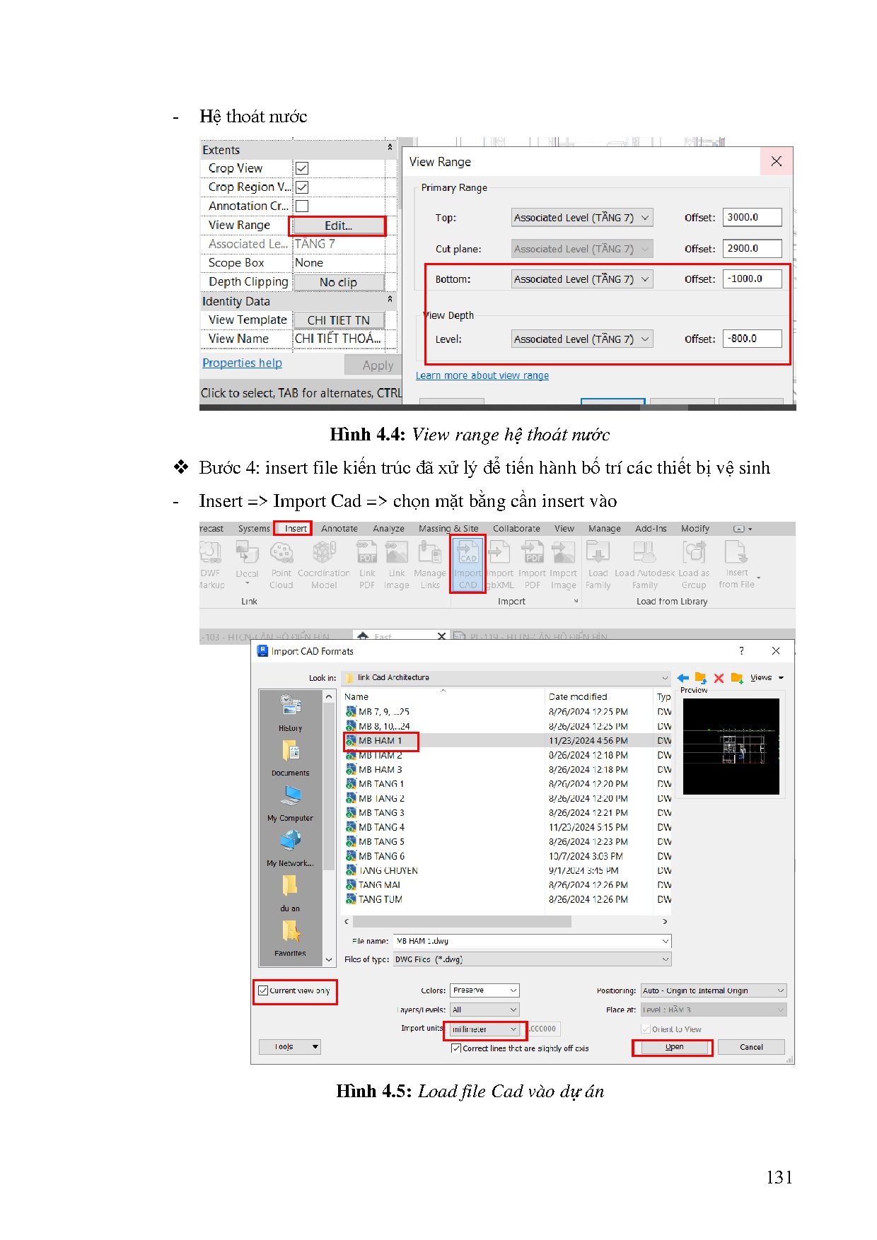 Đồ án tốt nghiệp - Thiết kế và ứng dụng mô hình hóa thông tin trong hệ thống CTNCTNHHKVPVCCQNTLTĐHN - Trang 132