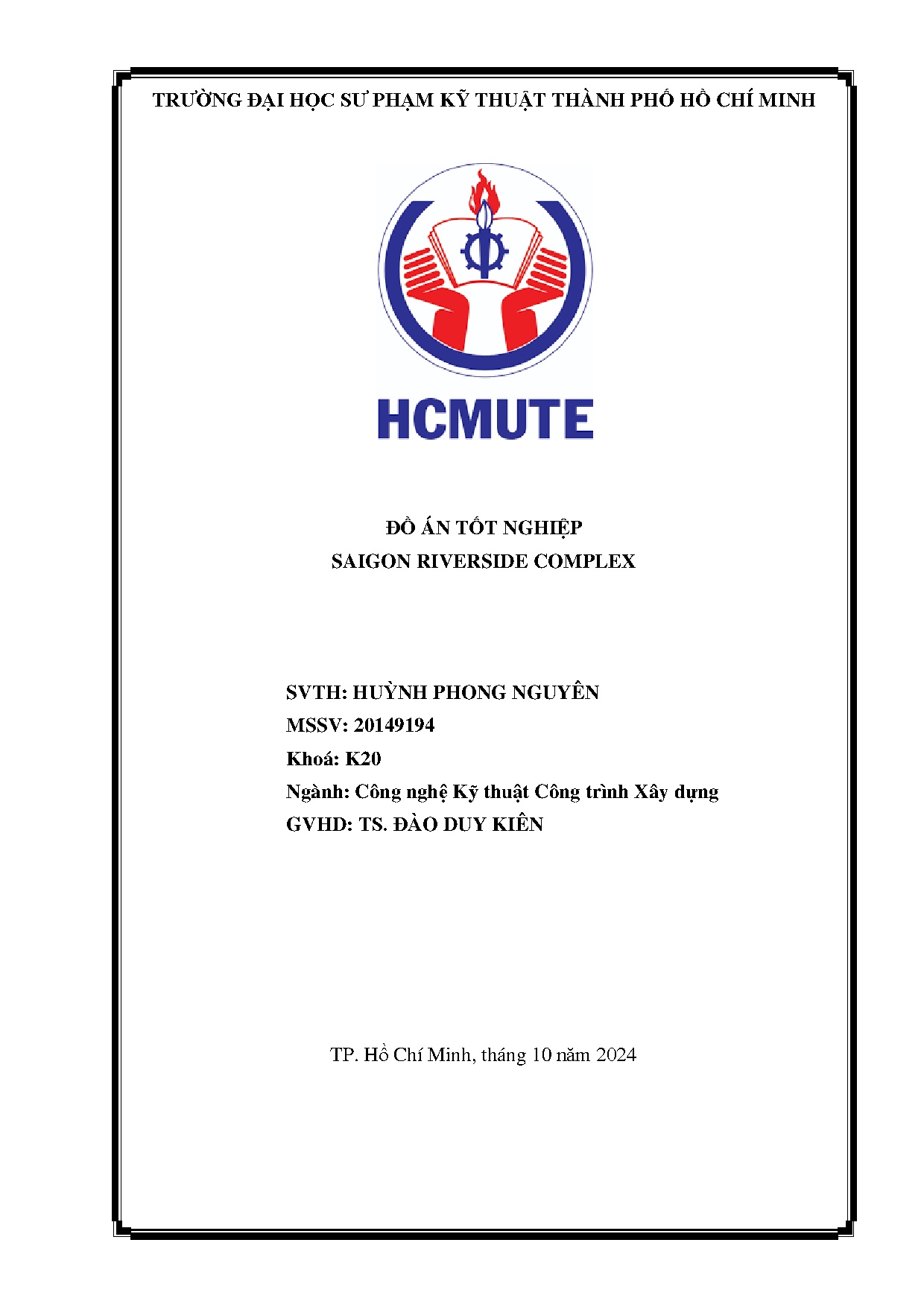 Đồ án tốt nghiệp - SaiGon Riverside Complex