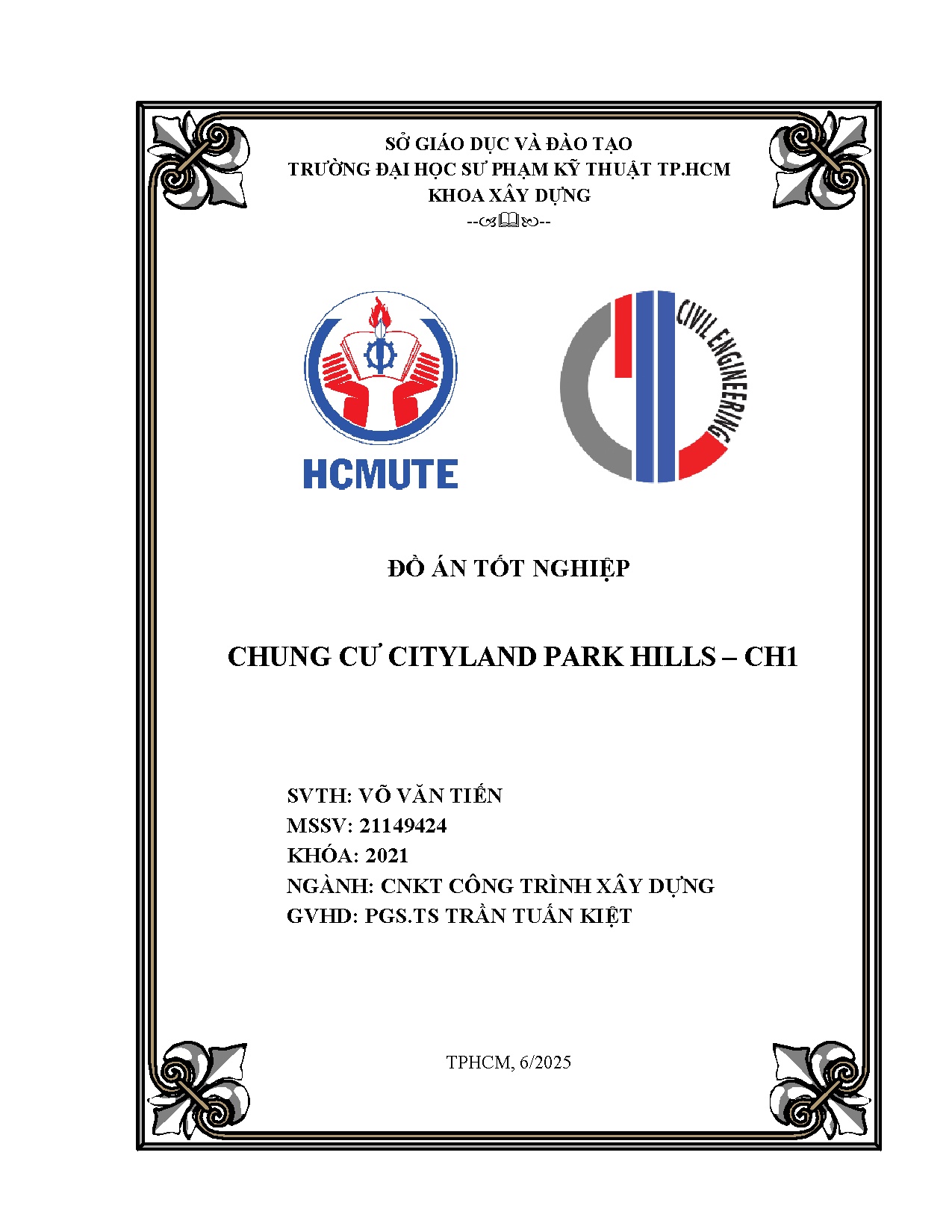 Đồ án tốt nghiệp - Chung cư Cityland Park Hills - CH1