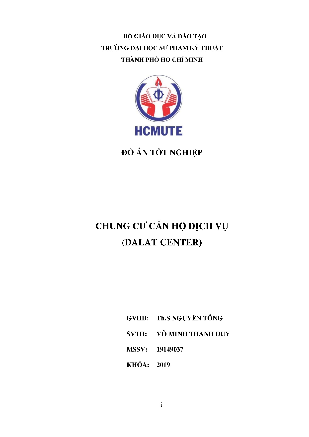 Đồ án tốt nghiệp - Chung cư căn hộ dịch vụ (Dalat Center)