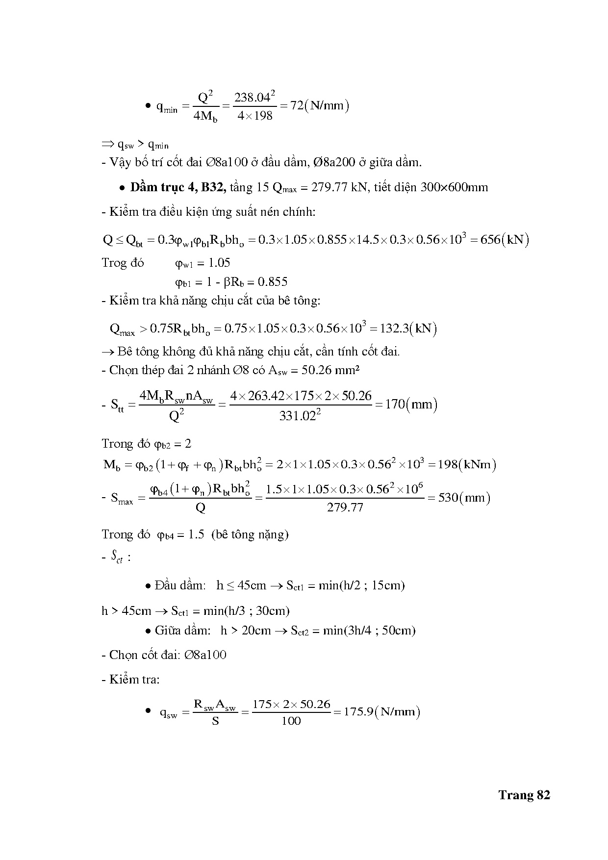Đồ án tốt nghiệp - Tổ hợp nhà ở - Văn phòng và dịch vụ- Nhà N3: Đồ án tốt nghiệp ngành Công NKTCTXD - Trang 82
