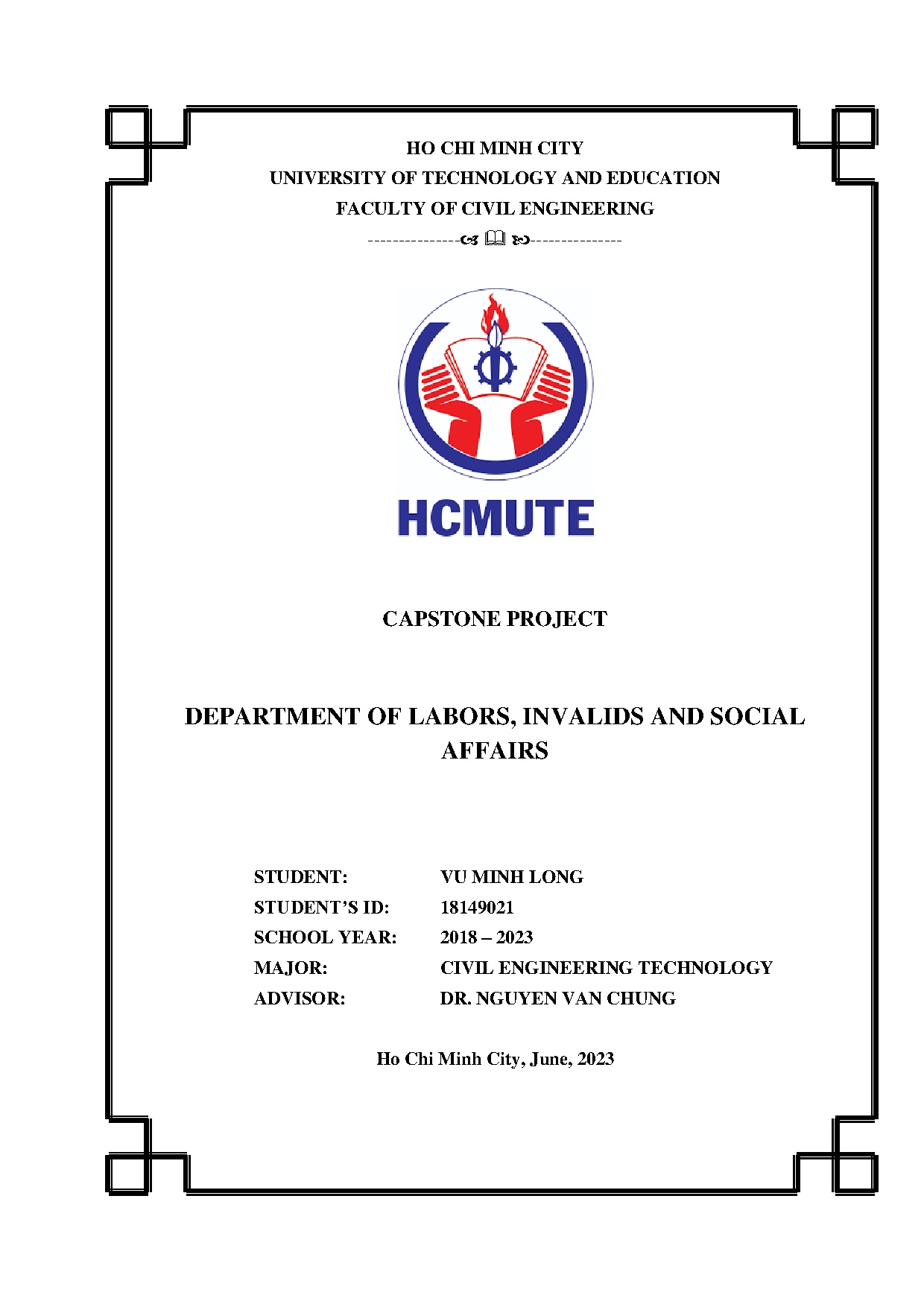 Đồ án tốt nghiệp - Department of Labors, Invalids and Social affairs