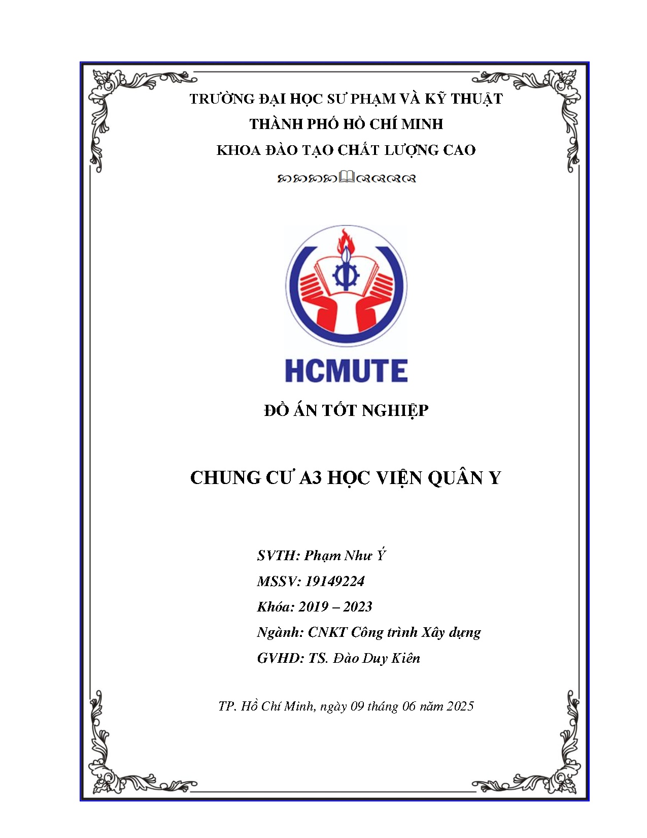 Đồ án tốt nghiệp - Chung cư A3 Học Viện Quân Y