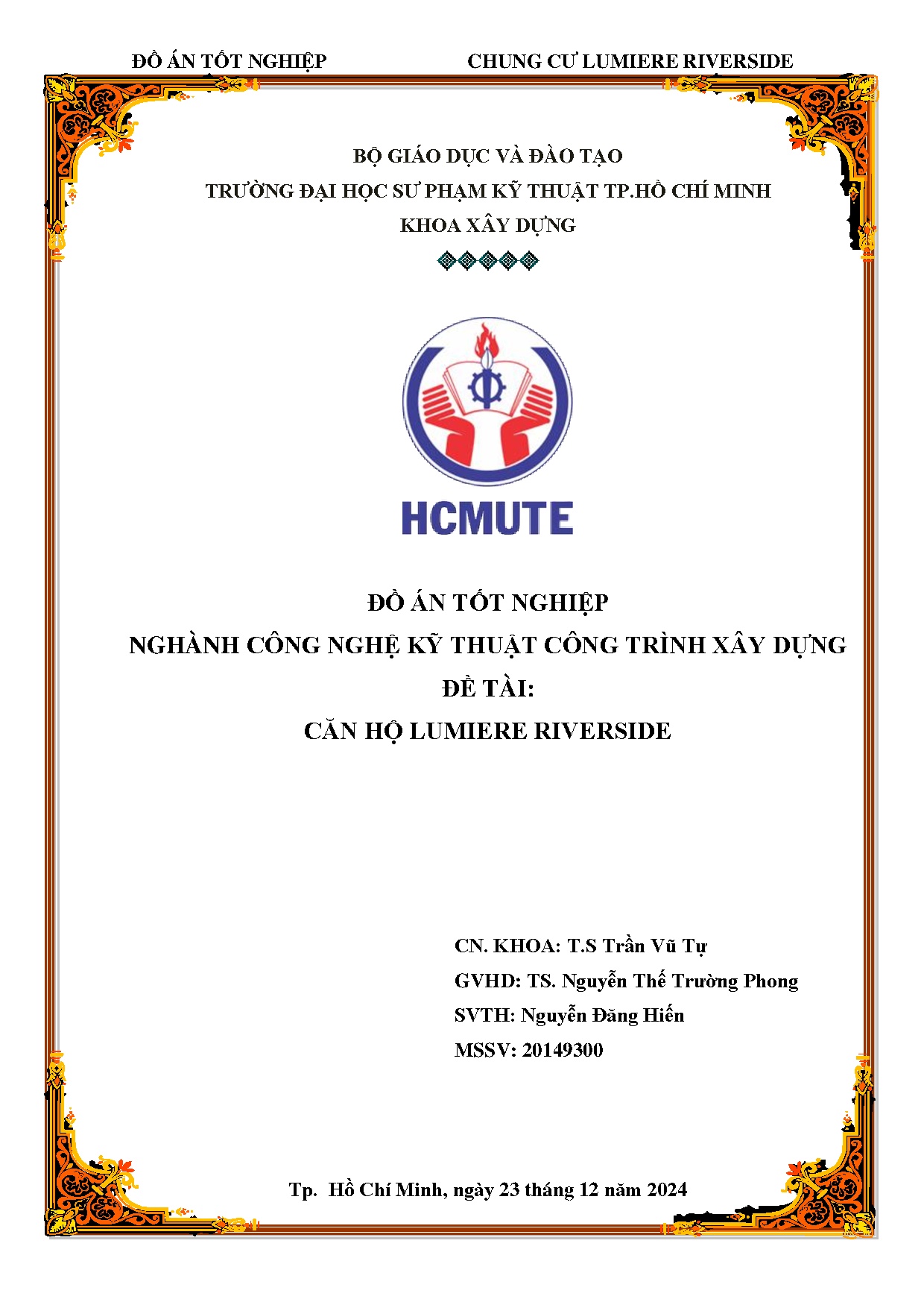 Đồ án tốt nghiệp - Căn hộ Lumiere Riverside