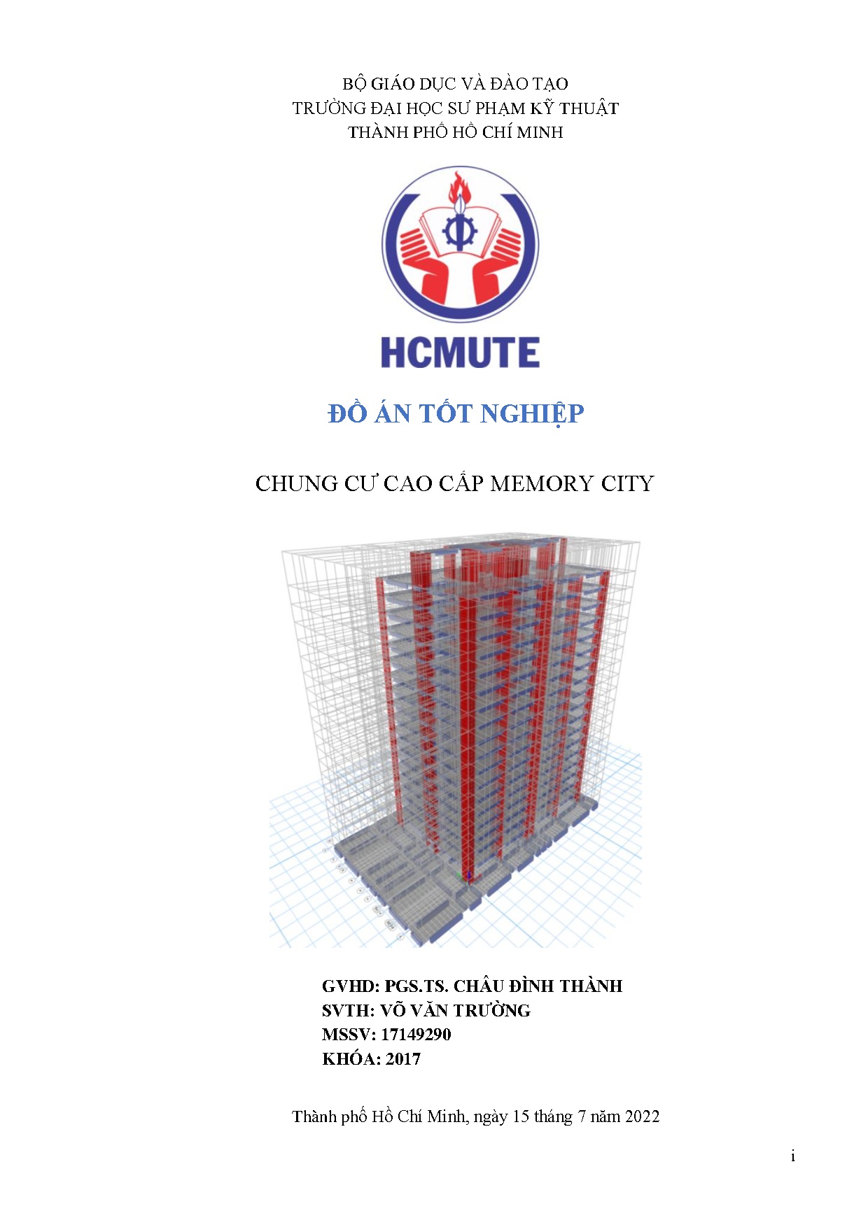 Đồ án tốt nghiệp - Chung cư cao cấp Memory City: Đồ án tốt nghiệp ngành Công nghệ Kỹ thuật công TXD