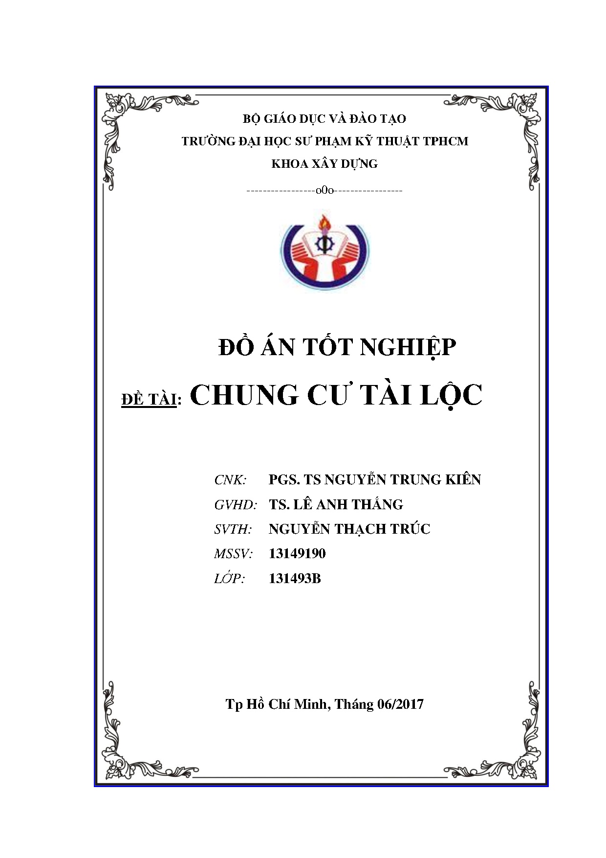 Đồ án tốt nghiệp - Chung cư Tài Lộc