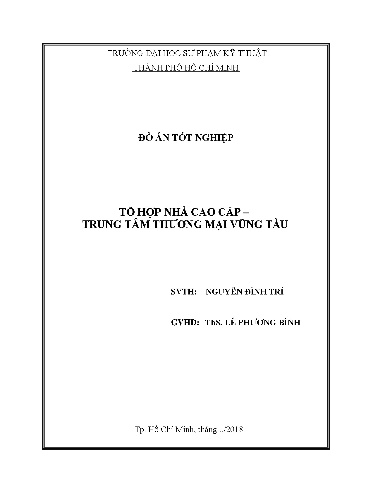 Đồ án tốt nghiệp - Tổ hợp nhà cao cấp - trung tâm thương mại Vũng Tàu