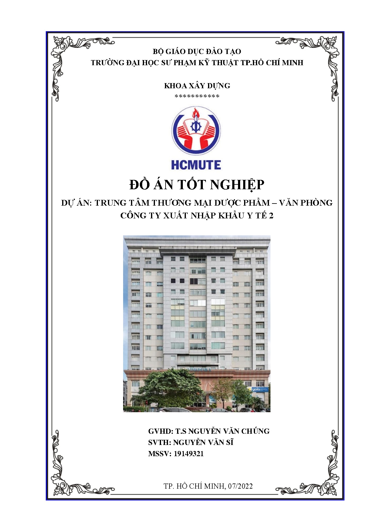 Đồ án tốt nghiệp - Trung Tâm thương mại Dược phẩm - Văn phòng Công ty xuất nhập khẩu y tế 2