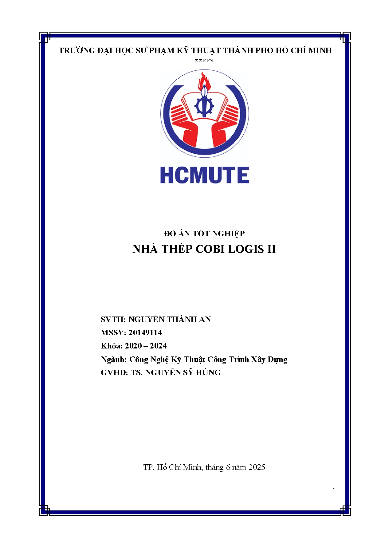 Đồ án tốt nghiệp - Nhà thép Cobi Logis II