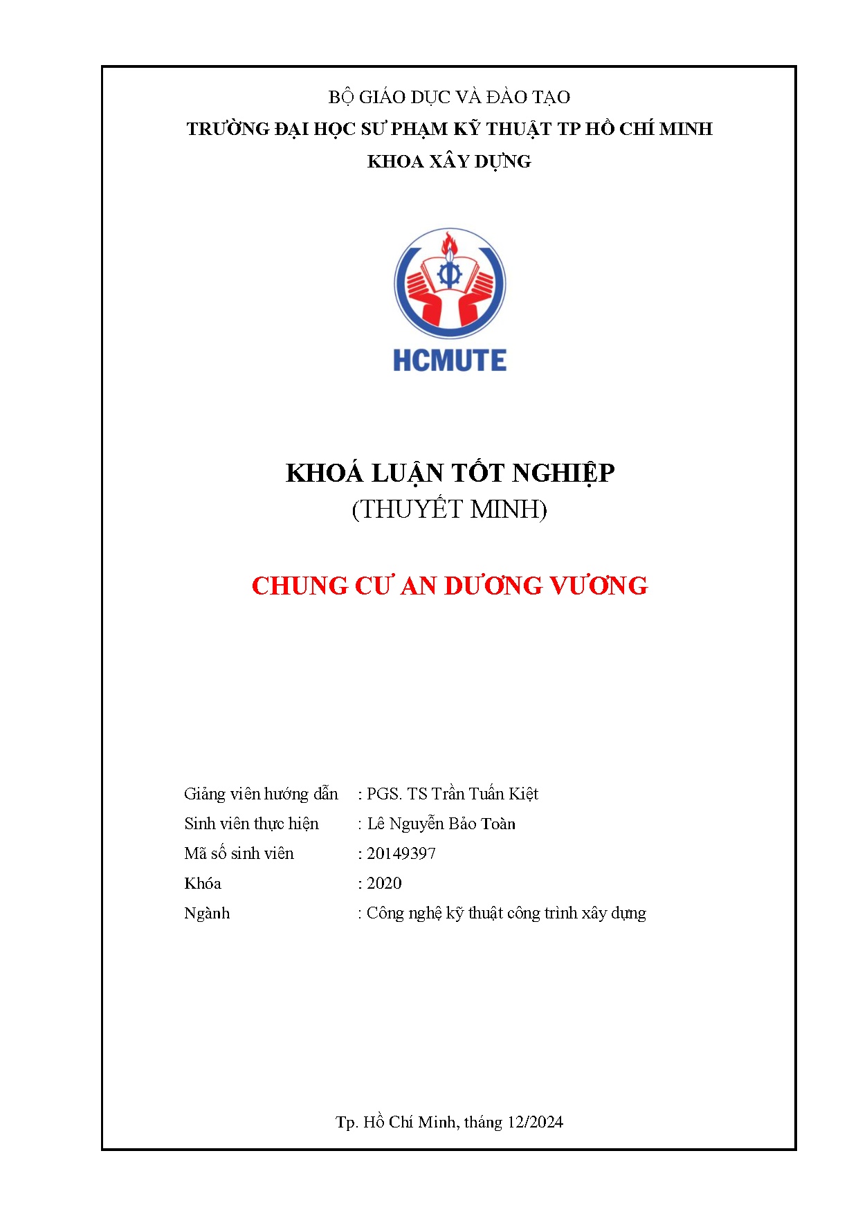 Đồ án tốt nghiệp - Chung cư An Dương Vương