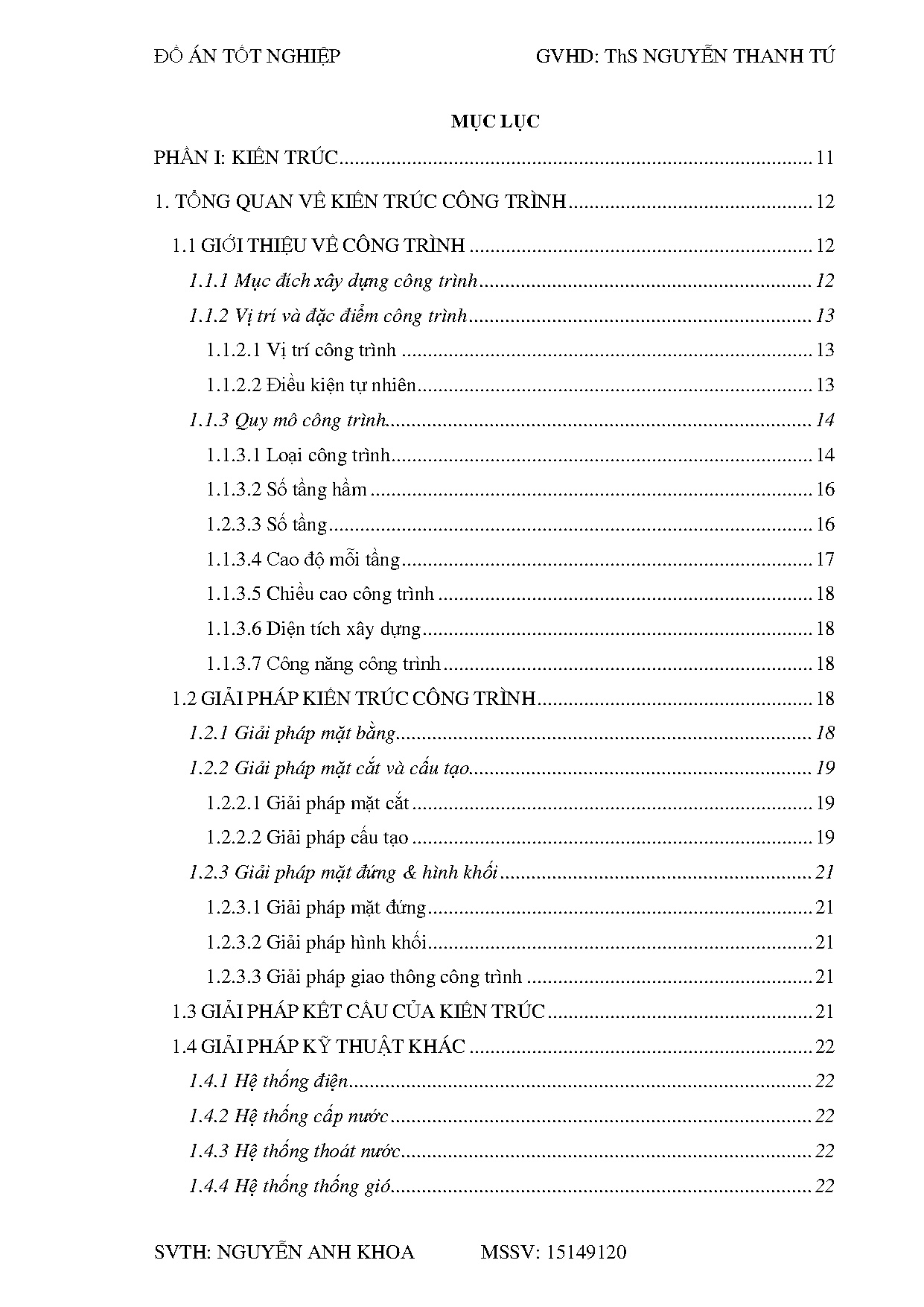 Đồ án tốt nghiệp - Thiết kế chung cư cao cấp Sunflower