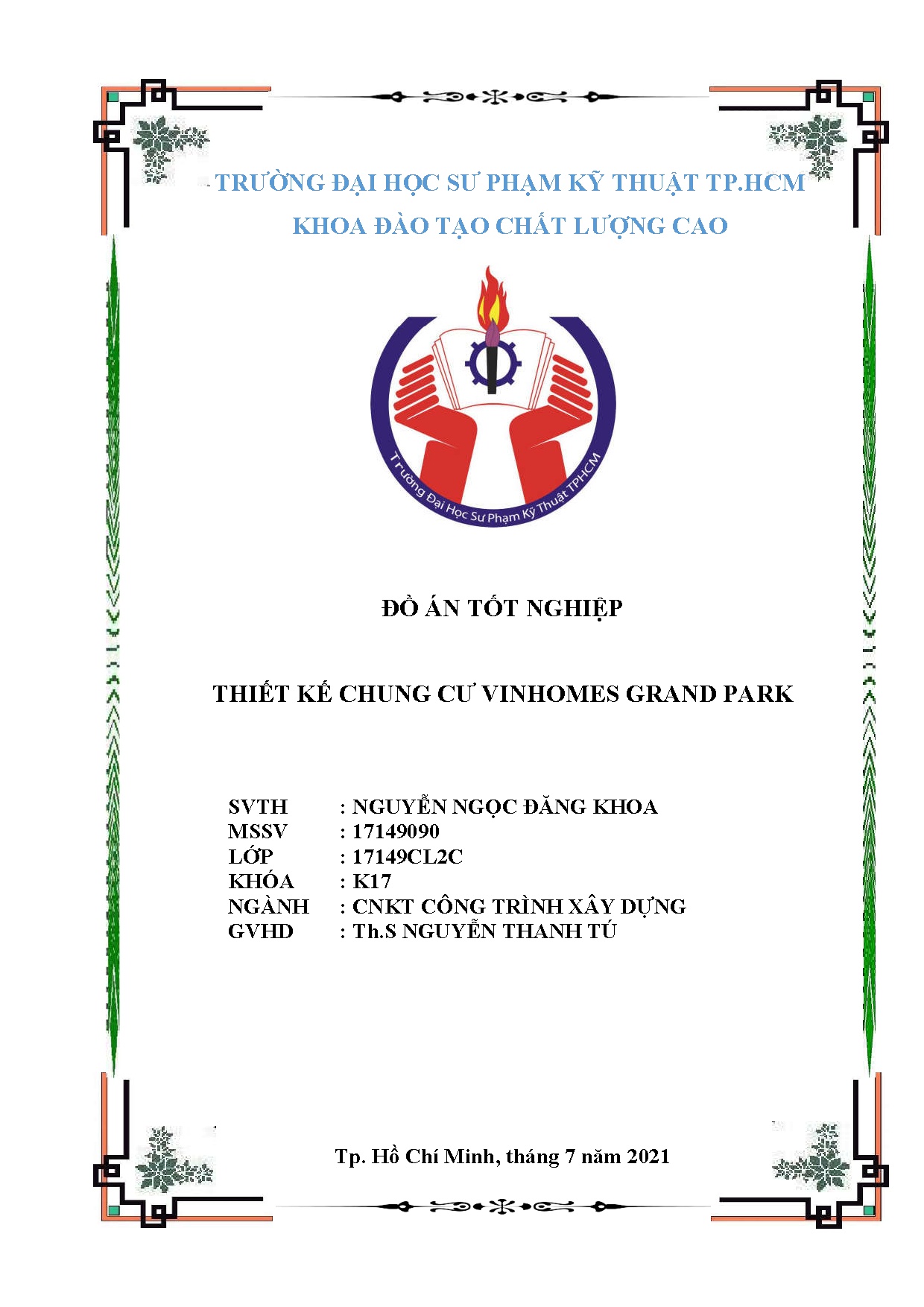 Đồ án tốt nghiệp - Thiết kế chung cư Vinhomes Grand Park