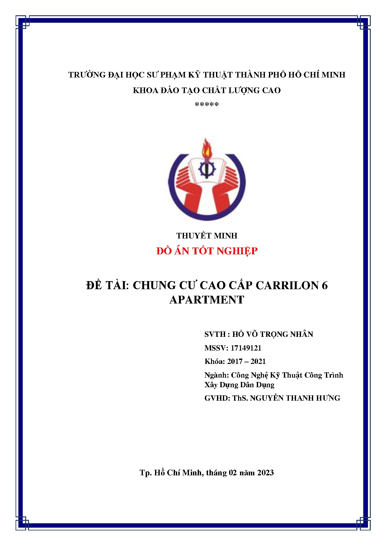 Đồ án tốt nghiệp - Chung cư cao cấp Carrilon 6 apartment