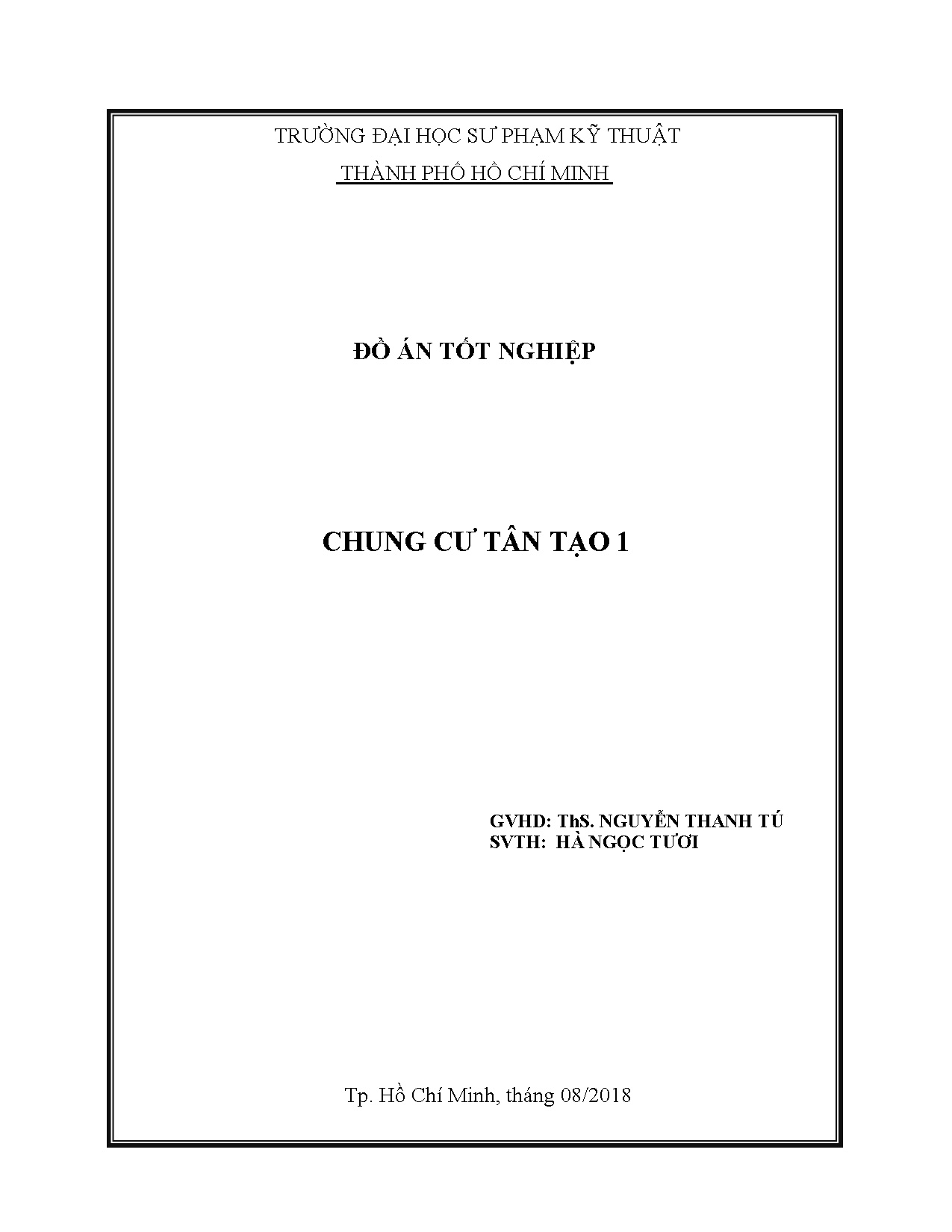 Đồ án tốt nghiệp - Chung cư Tân Tạo 1